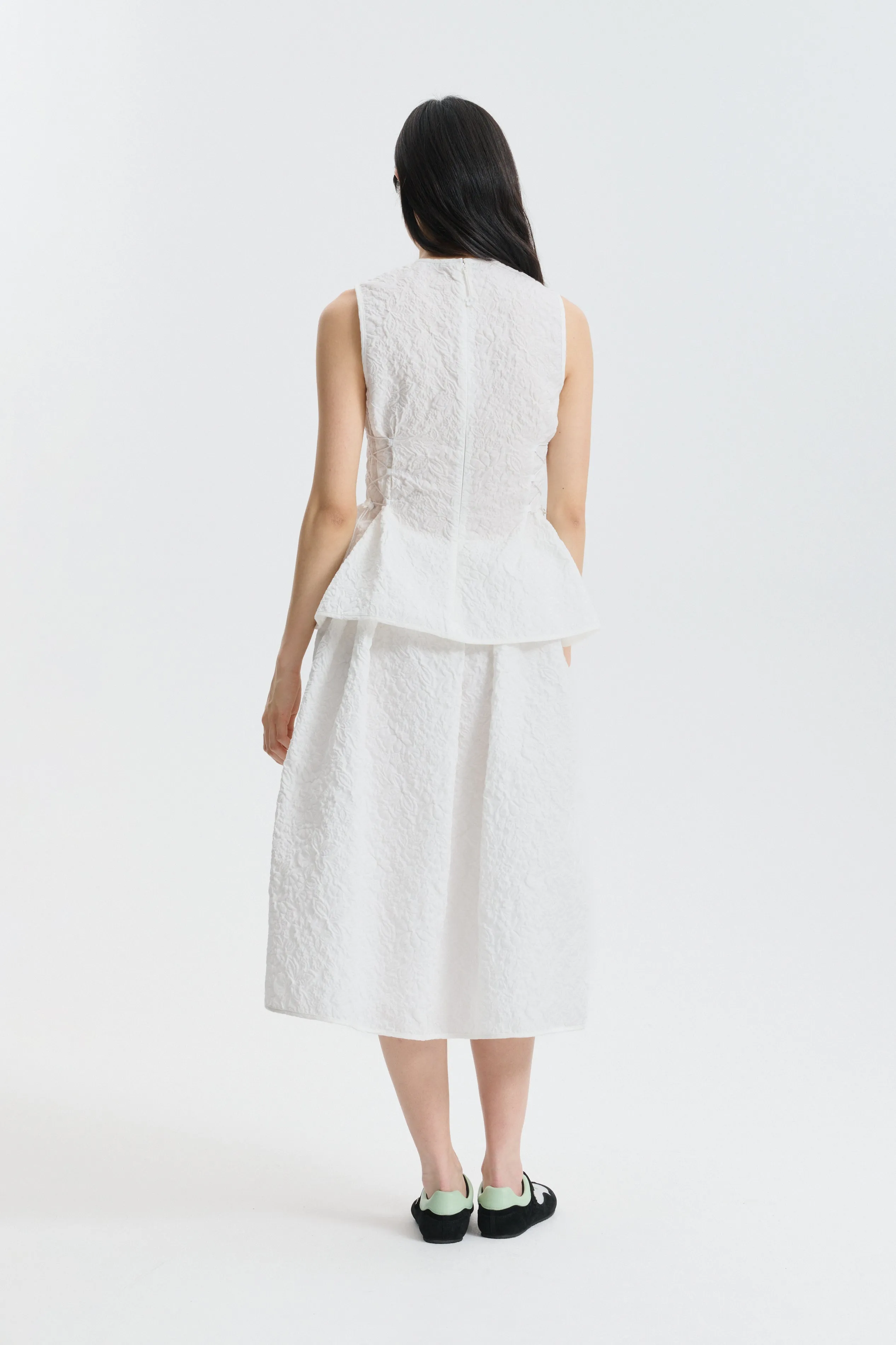 CBFELLEN | TOP FLORATINI MATELASSÉ WHITE sold by Cecilie Bahnsen product image thumbnail 2