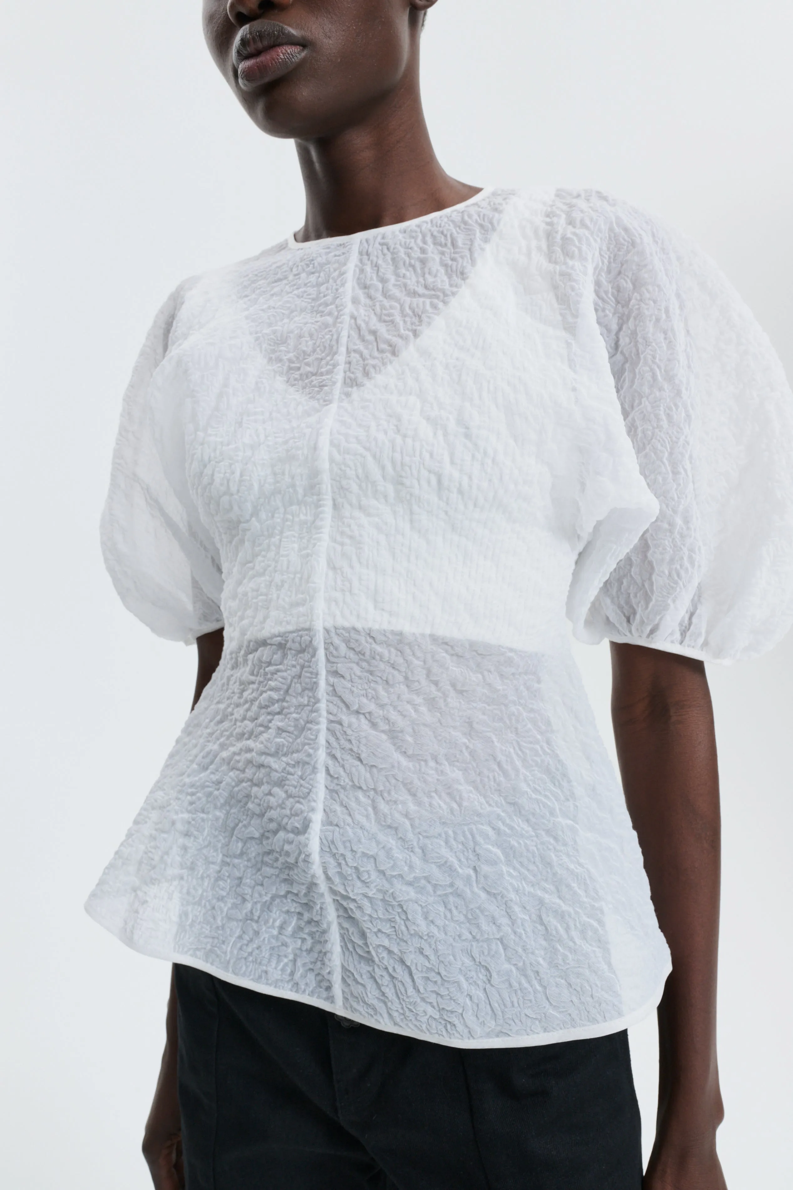 CBFINELLE | TOP BRODIA MATELASSÉ WHITE sold by Cecilie Bahnsen product image thumbnail 4