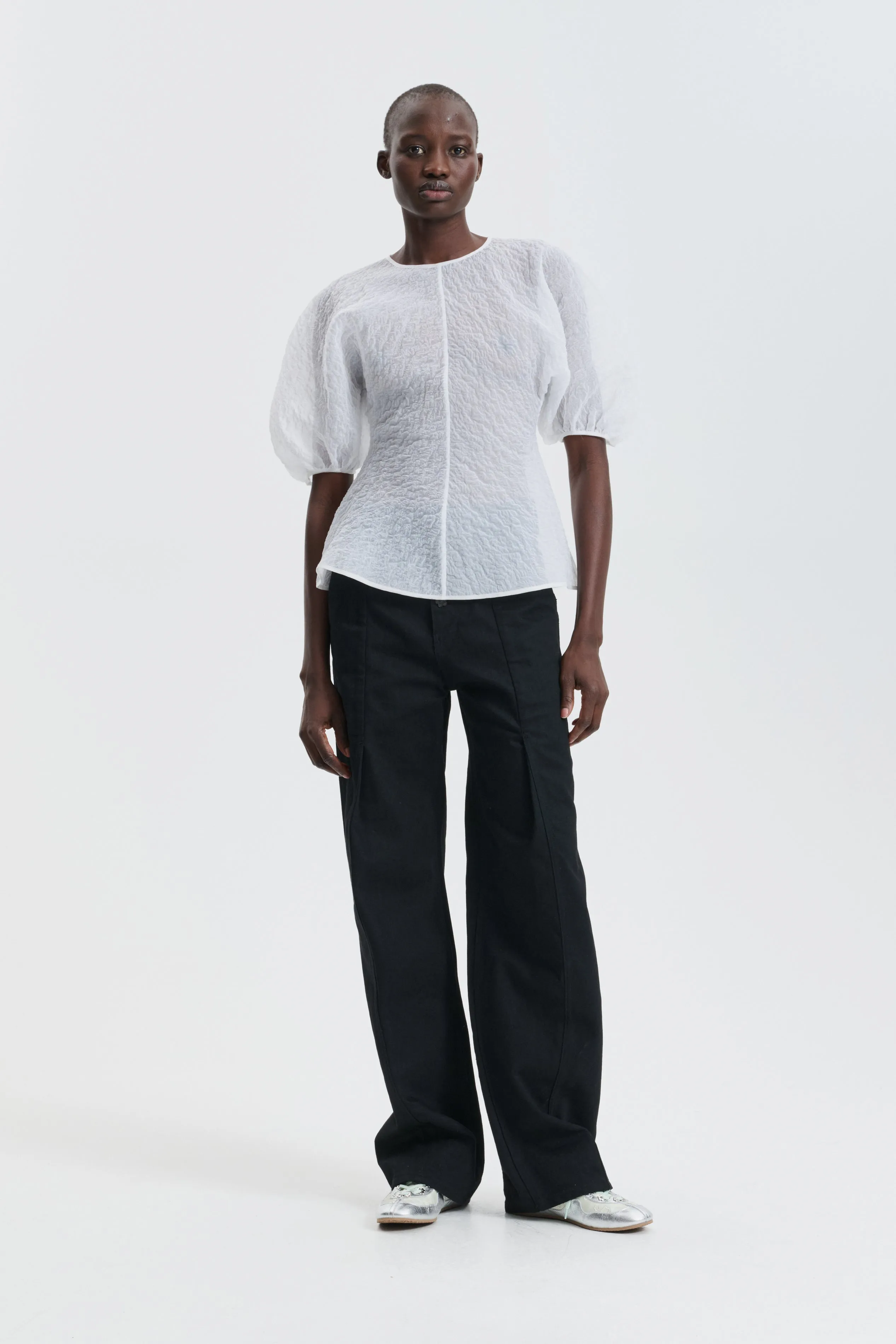 CBFINELLE | TOP BRODIA MATELASSÉ WHITE sold by Cecilie Bahnsen