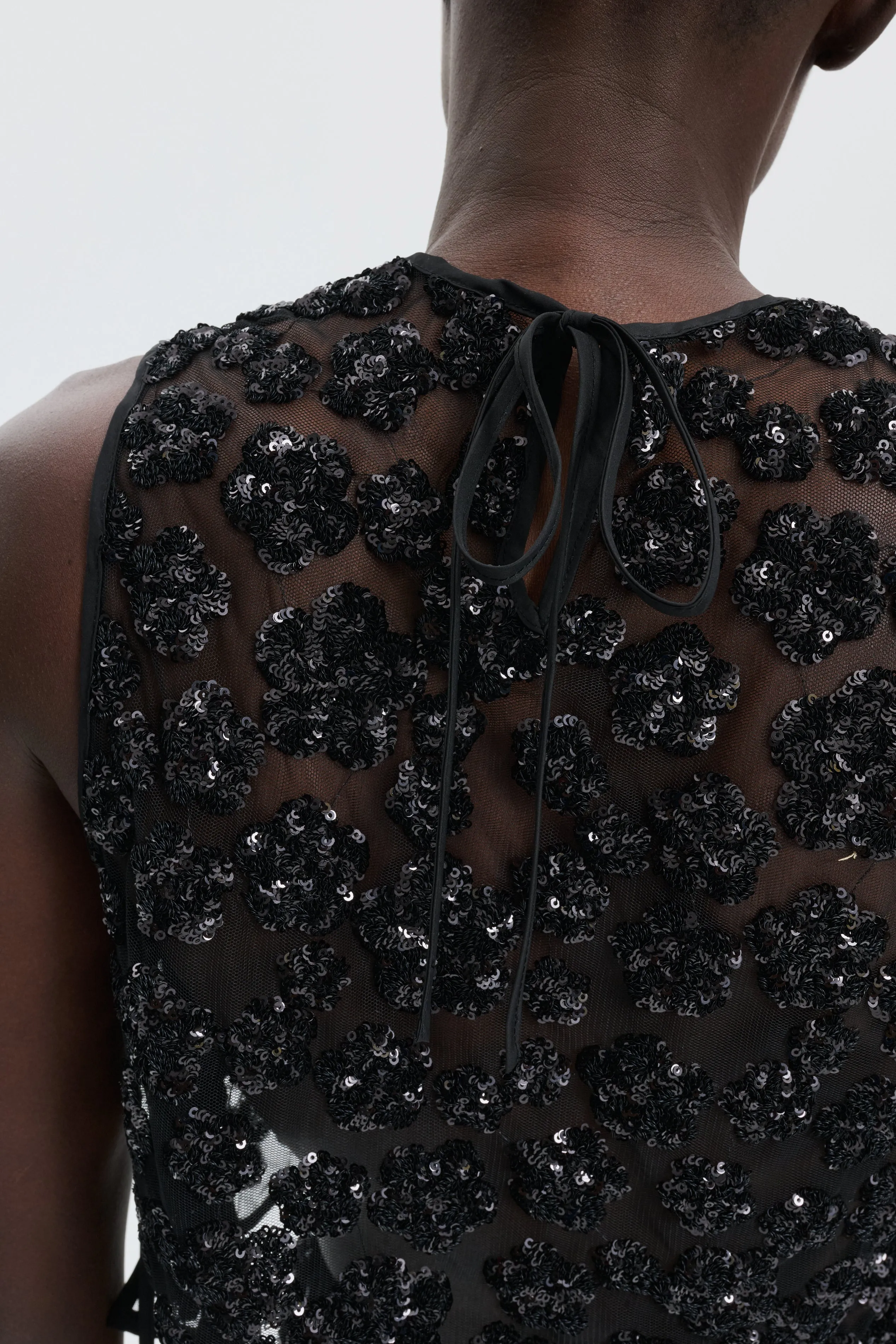 CBFEEBA | TOP UME FLORAL SEQUINS BLACK sold by Cecilie Bahnsen product image thumbnail 5