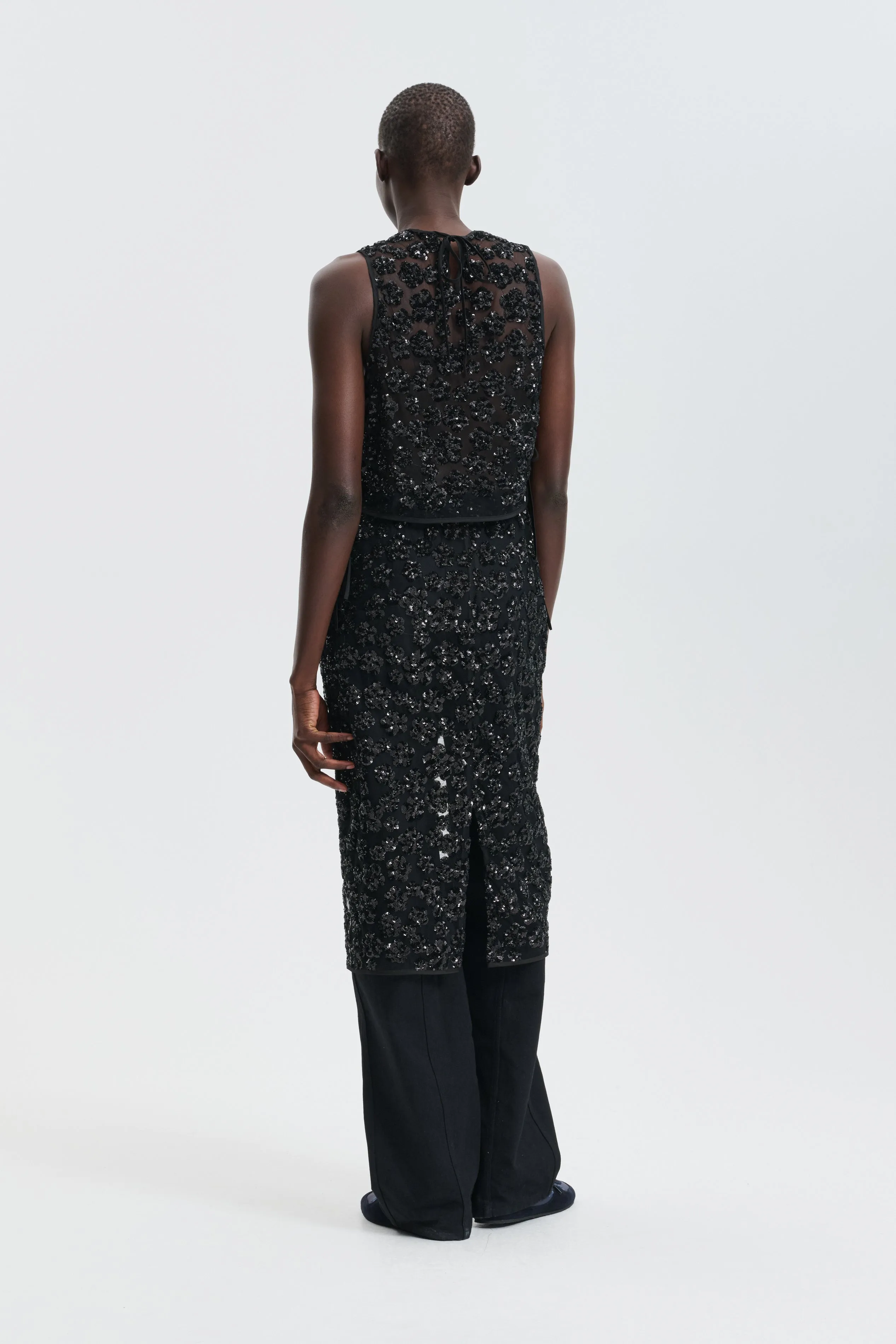 CBFEEBA | TOP UME FLORAL SEQUINS BLACK sold by Cecilie Bahnsen product image thumbnail 2