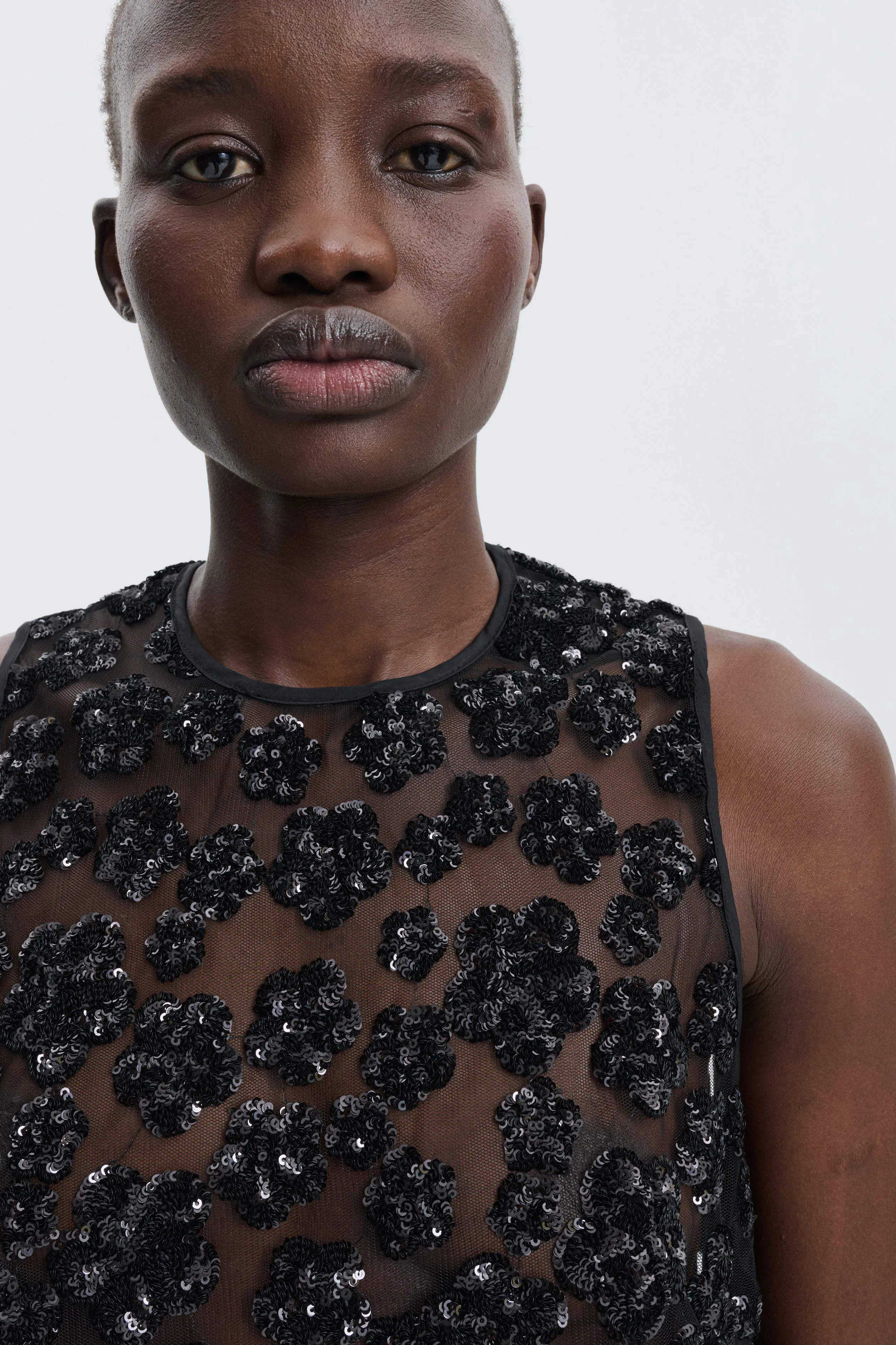 CBFEEBA | TOP UME FLORAL SEQUINS BLACK sold by Cecilie Bahnsen product image thumbnail 4