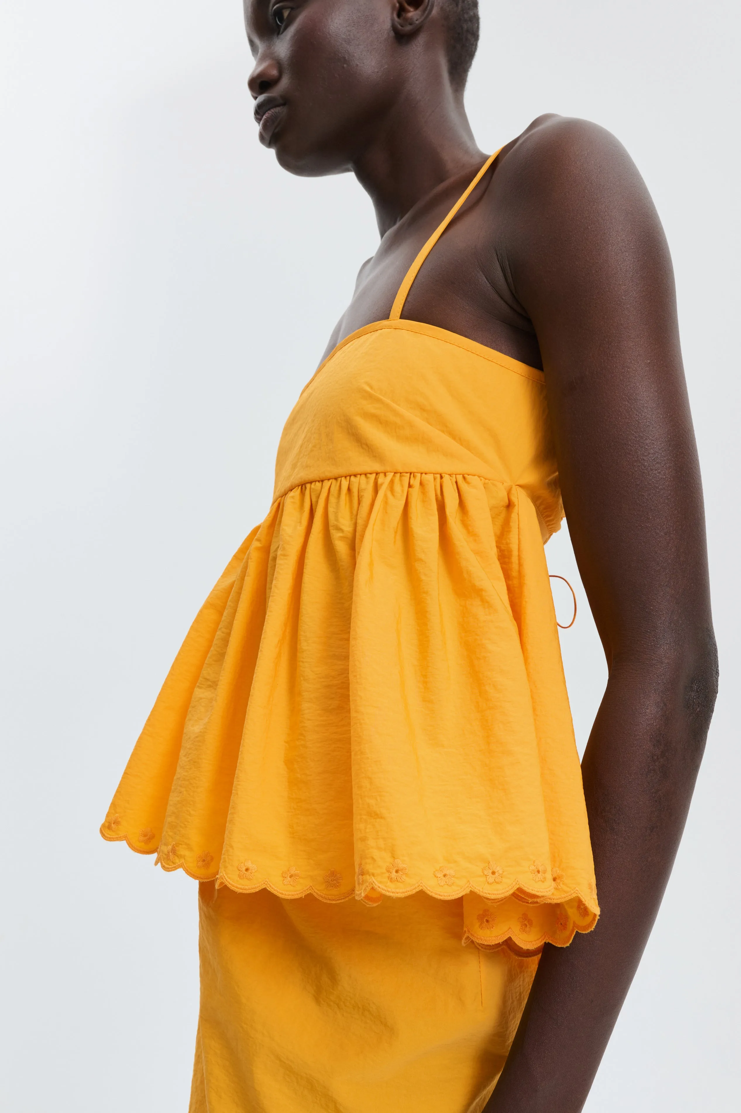 CBSELENA | TOP EMBROIDERED TAFFETA WINTER YELLOW sold by Cecilie Bahnsen product image thumbnail 4