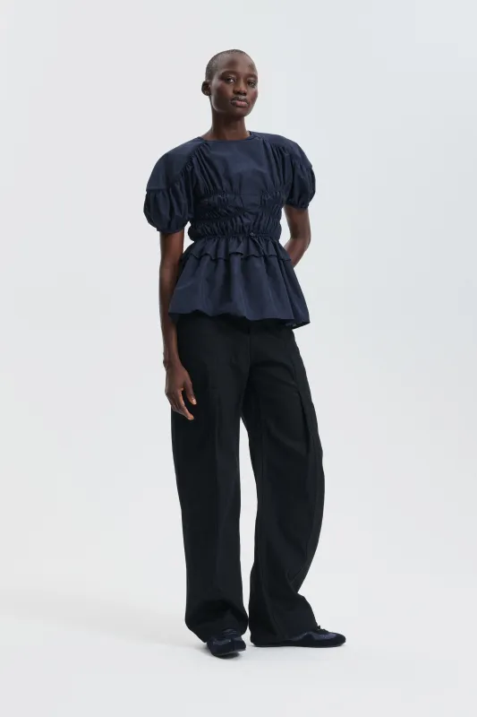 CBBROOKLYN | TOP PERFORATE WINDFLOWER NAVY made by Cecilie Bahnsen
