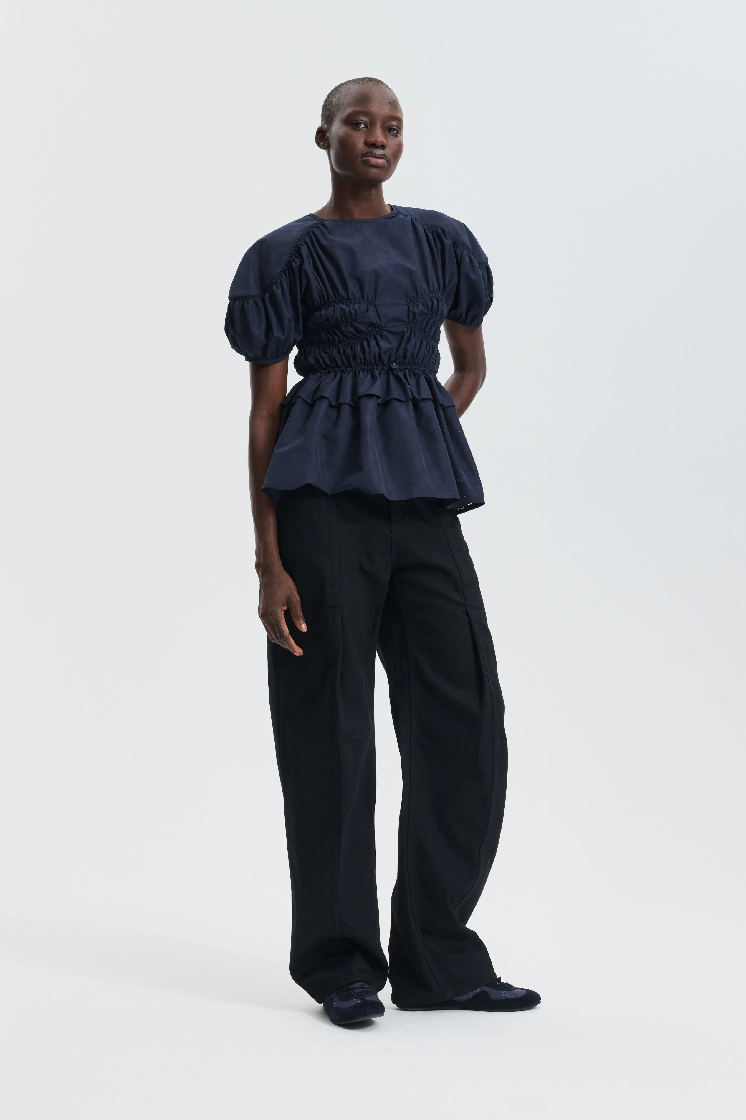 CBBROOKLYN | TOP PERFORATE WINDFLOWER NAVY sold by Cecilie Bahnsen