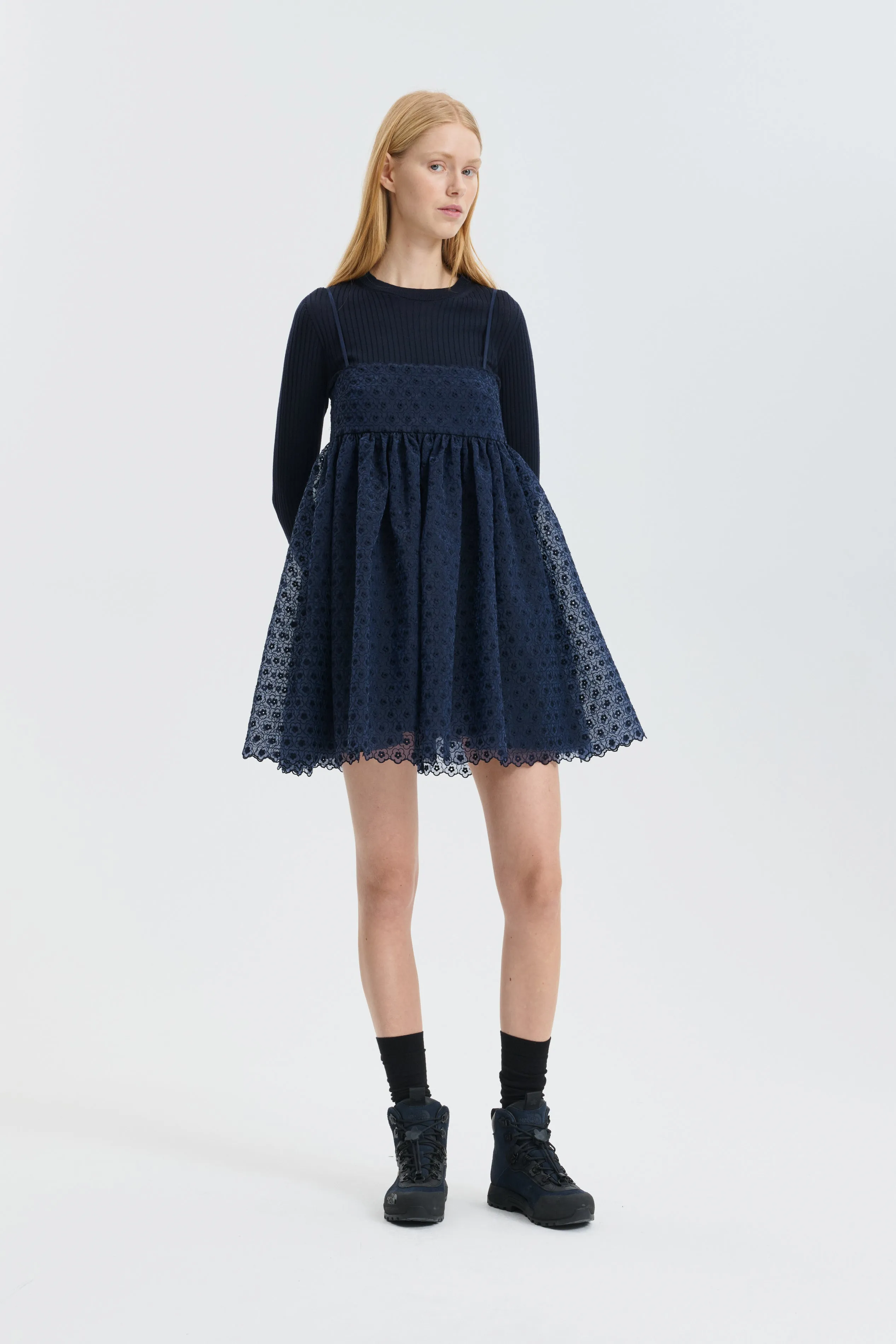 CBDENTA | DRESS MEADOW EMBROIDERY NAVY sold by Cecilie Bahnsen product image thumbnail 4