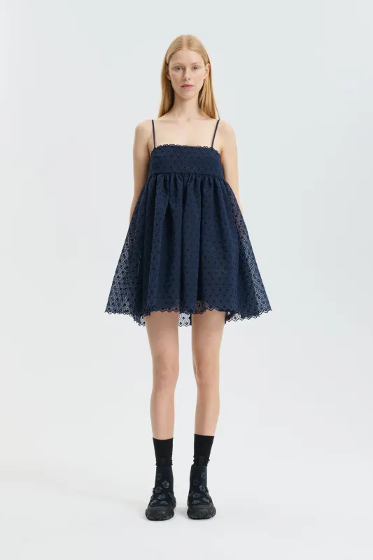 CBDENTA | DRESS MEADOW EMBROIDERY NAVY made by Cecilie Bahnsen