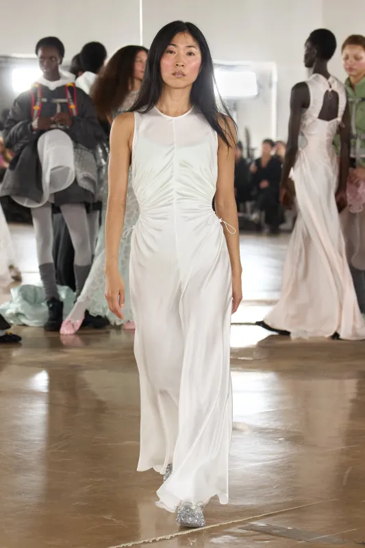 CBFELINE | GOWN SILK SATIN IVORY made by Cecilie Bahnsen
