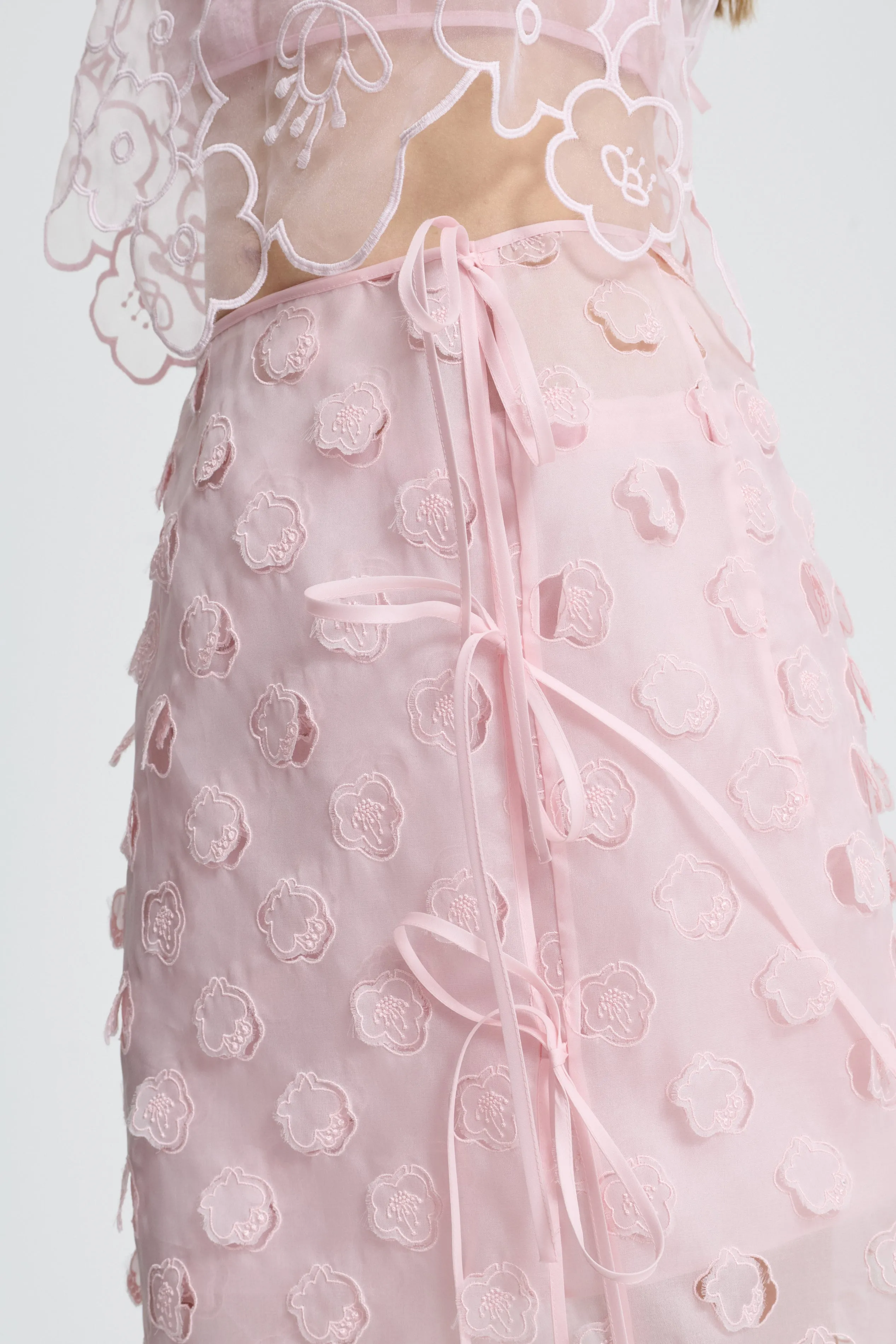 APRIL | SKIRT DRIZZLED ORGANZA LIGHT PINK sold by Cecilie Bahnsen