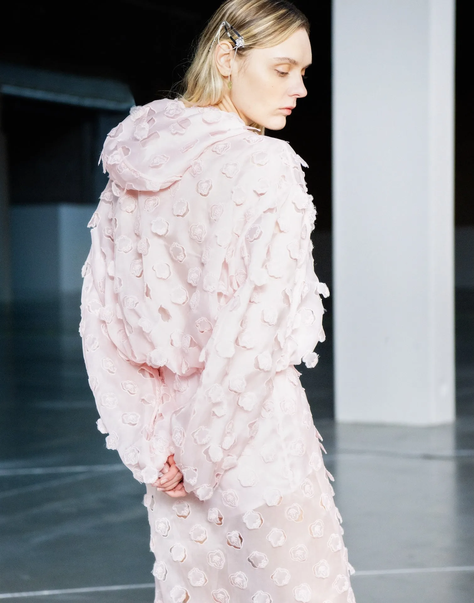 AISHA | JACKET DRIZZLED ORGANZA LIGHT PINK sold by Cecilie Bahnsen product image thumbnail 3