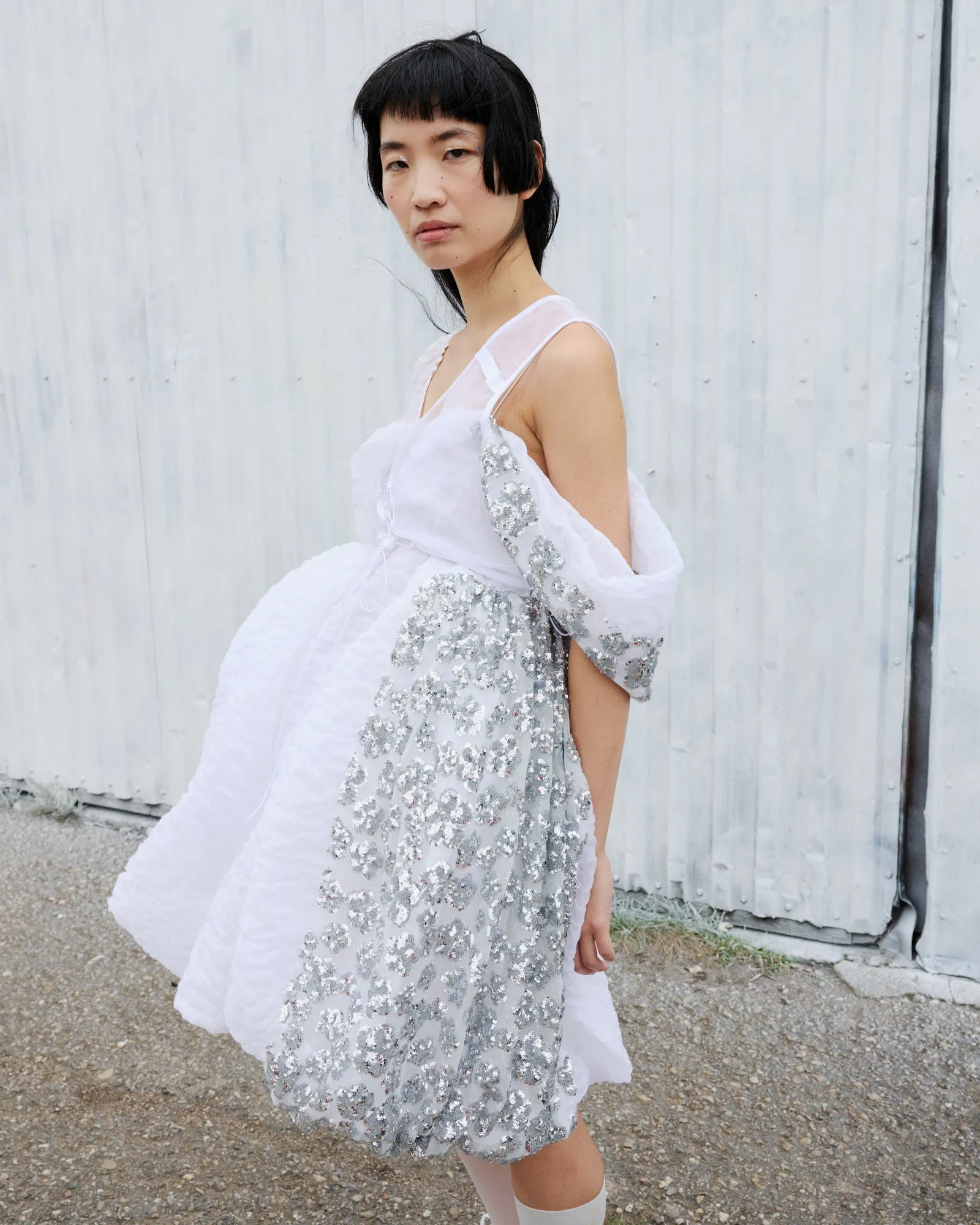 SNOW | DRESS NIMBUS MATLASSE WHITE - LOOK 10 sold by Cecilie Bahnsen product image thumbnail 3