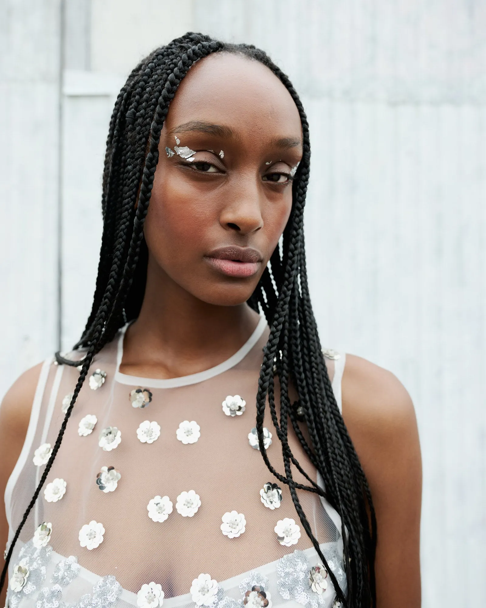 UTANIA & GUS | CO-ORD SET SEQUIN BLOSSOM TULLE SILVER - LOOK 5 sold by Cecilie Bahnsen product image thumbnail 3