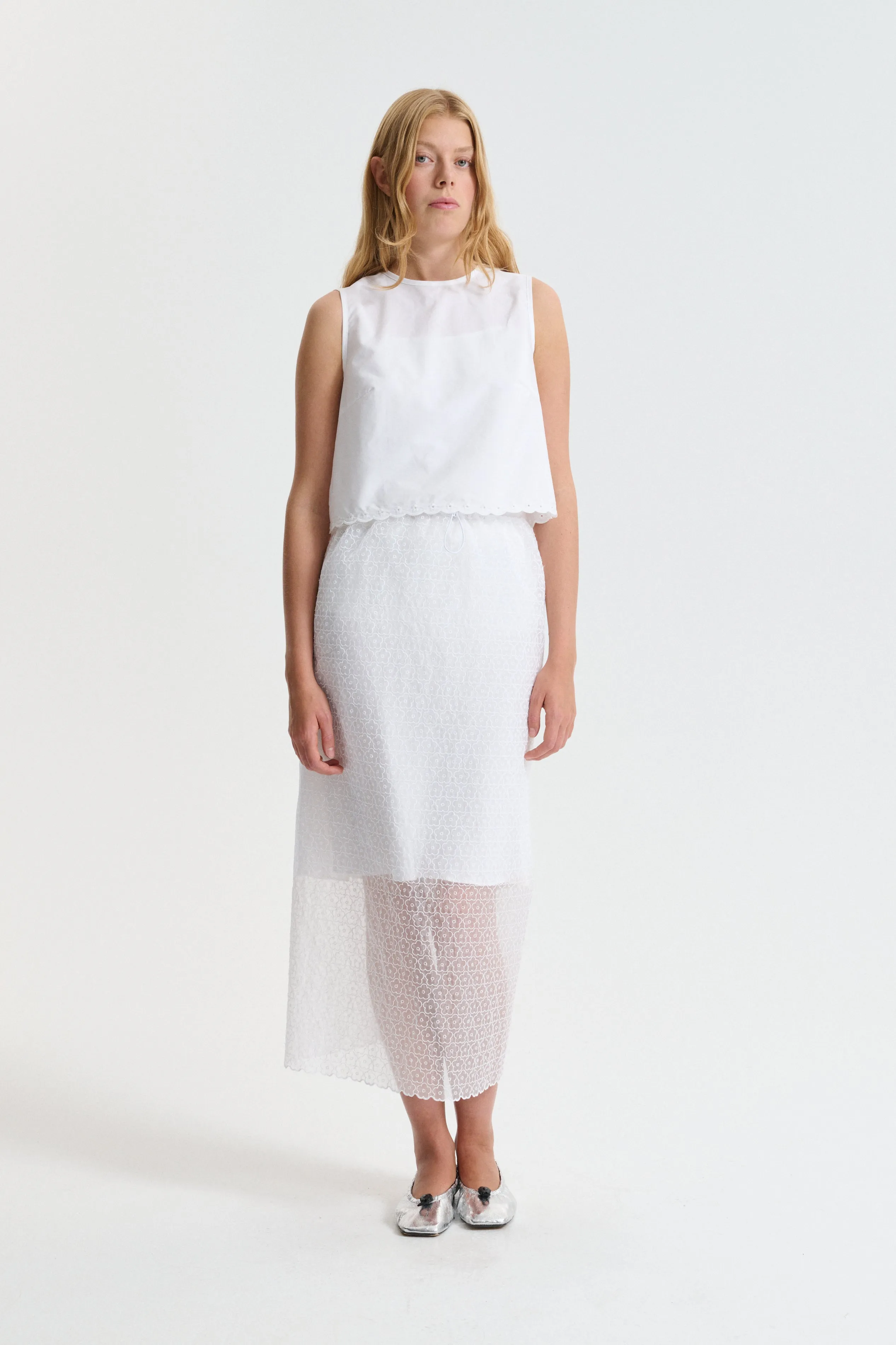 CBDONNA | SKIRT WINDFLOWER EMB WHITE sold by Cecilie Bahnsen product image thumbnail 3