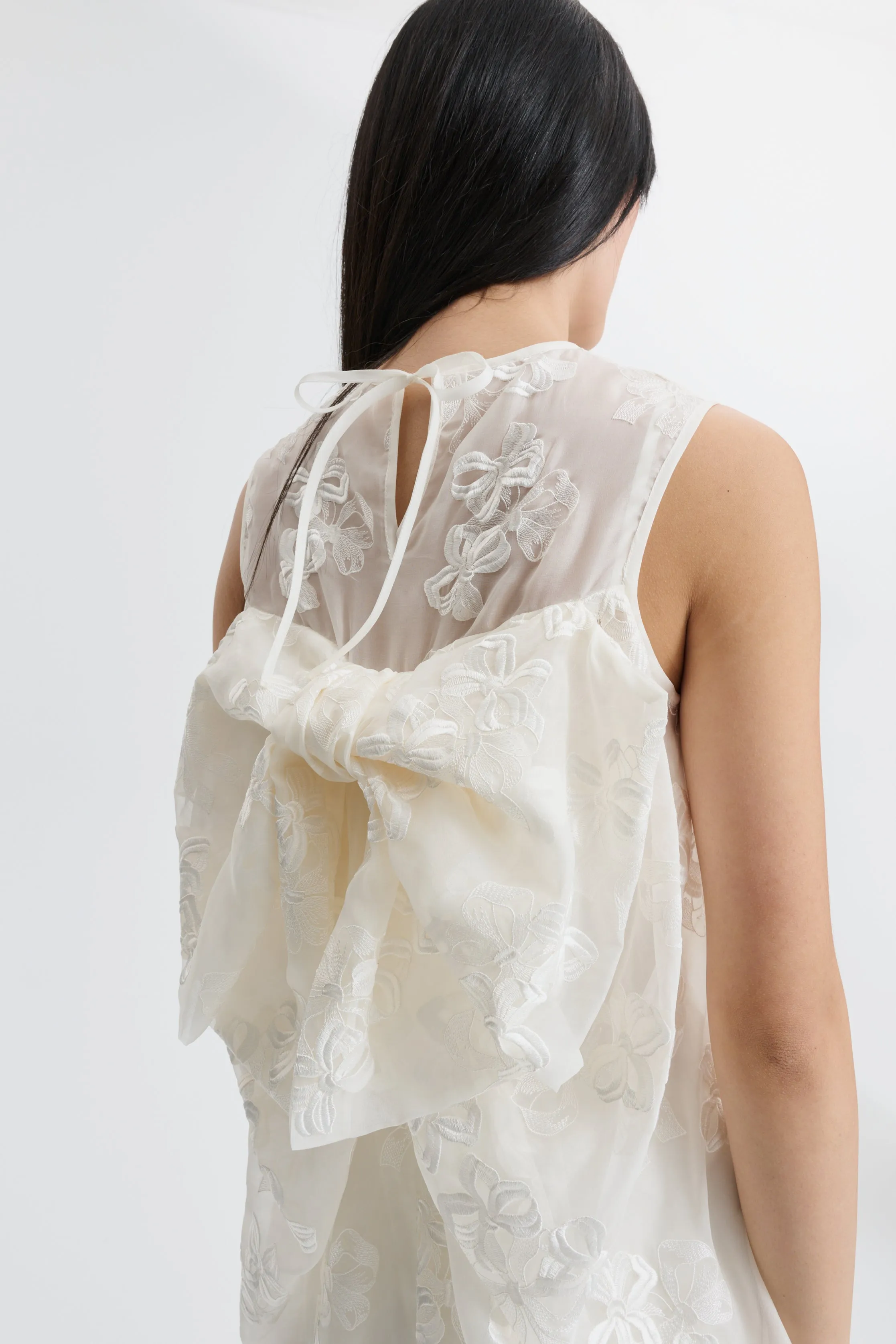 CBFEERO | DRESS ROSETTE ORGANZA EMB VINTAGE IVORY sold by Cecilie Bahnsen product image thumbnail 5
