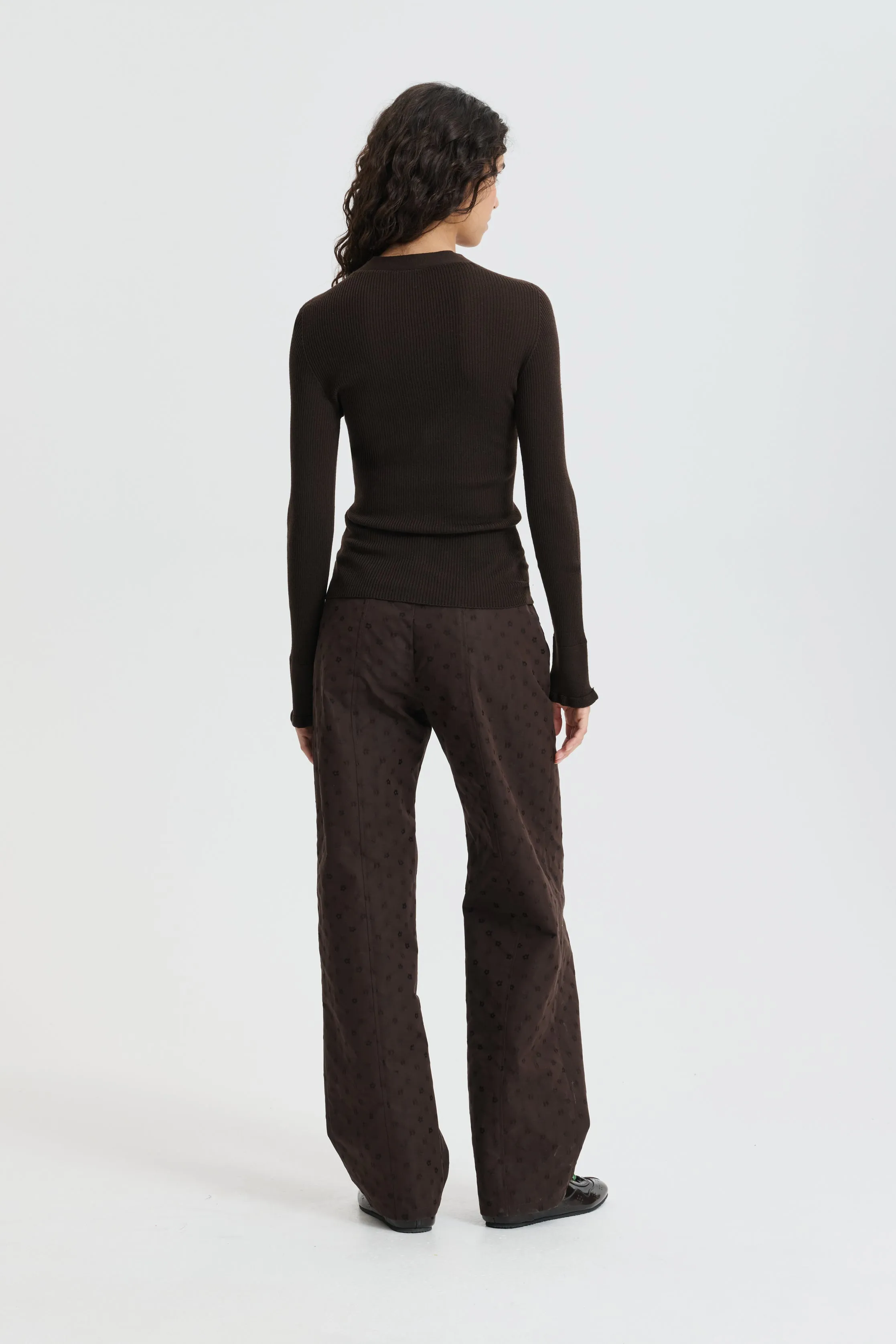 CBFOLKE | CARDIGAN LIGHT MERINO WOOL BROWN sold by Cecilie Bahnsen product image thumbnail 2