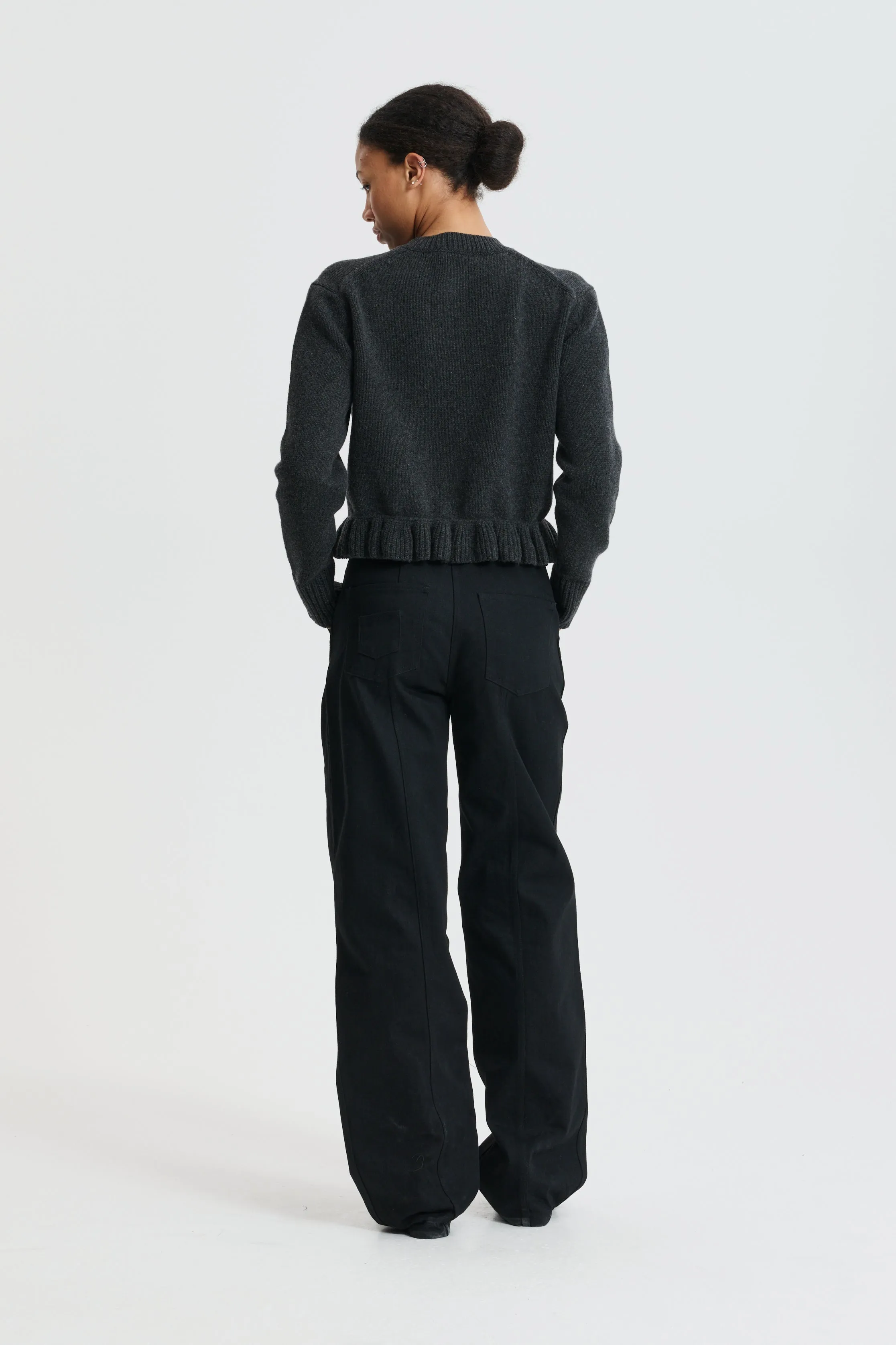 CBFIBBIE | CARDIGAN RECYCLED CASHMERE CHARCOAL GREY sold by Cecilie Bahnsen product image thumbnail 3