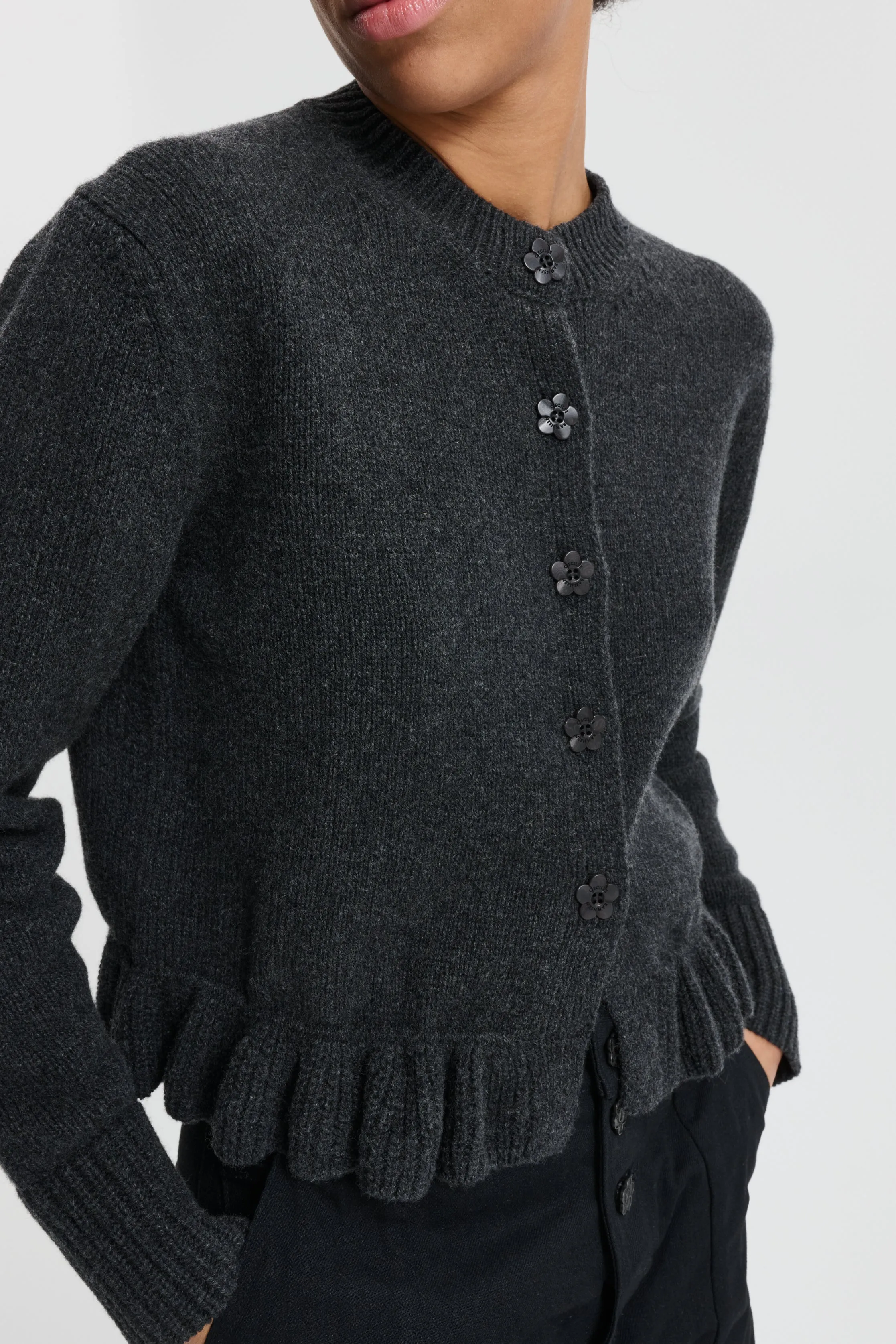 CBFIBBIE | CARDIGAN RECYCLED CASHMERE CHARCOAL GREY sold by Cecilie Bahnsen product image thumbnail 2