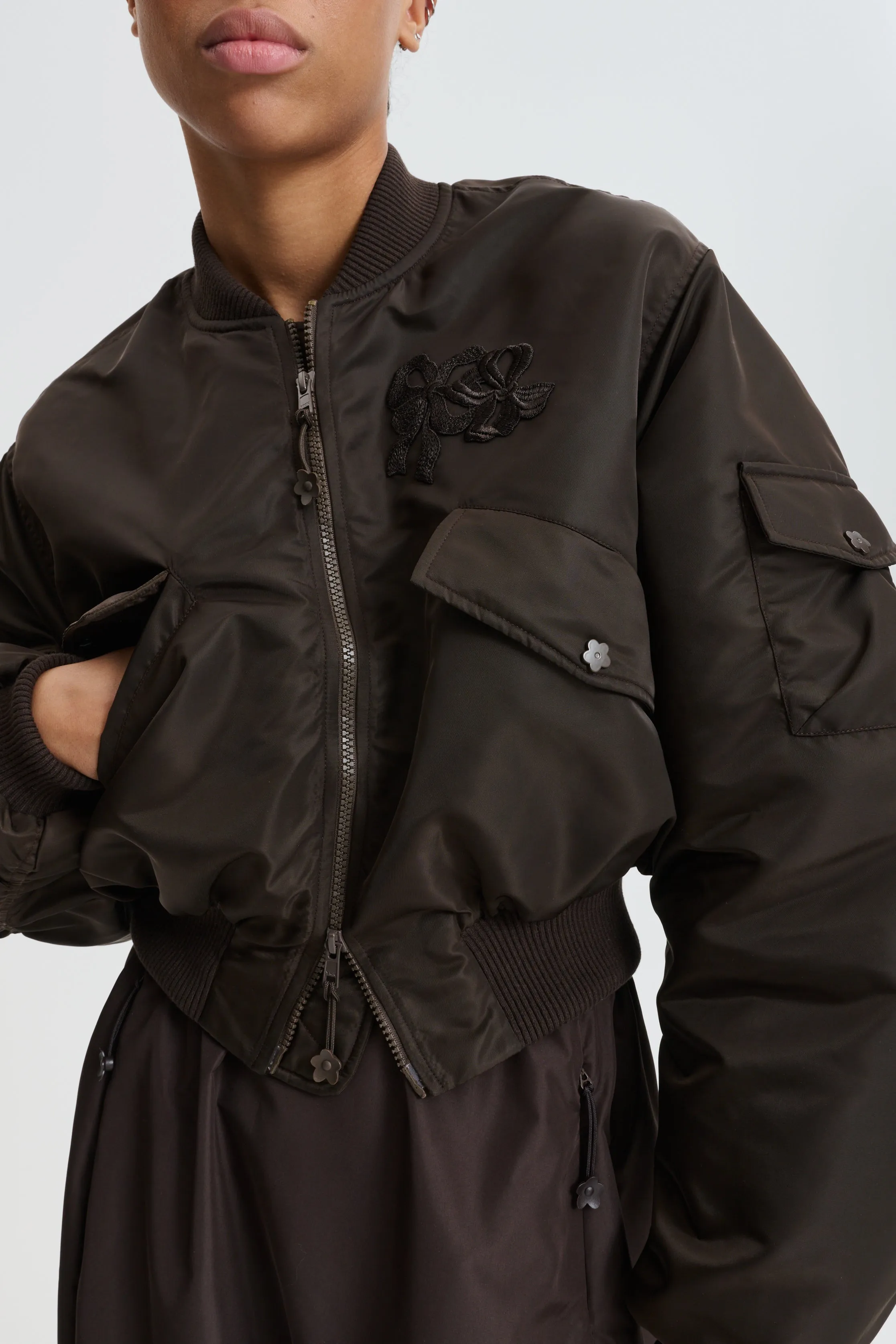 CBCALLIE | BOMBER TECHNICAL NYLON BROWN sold by Cecilie Bahnsen