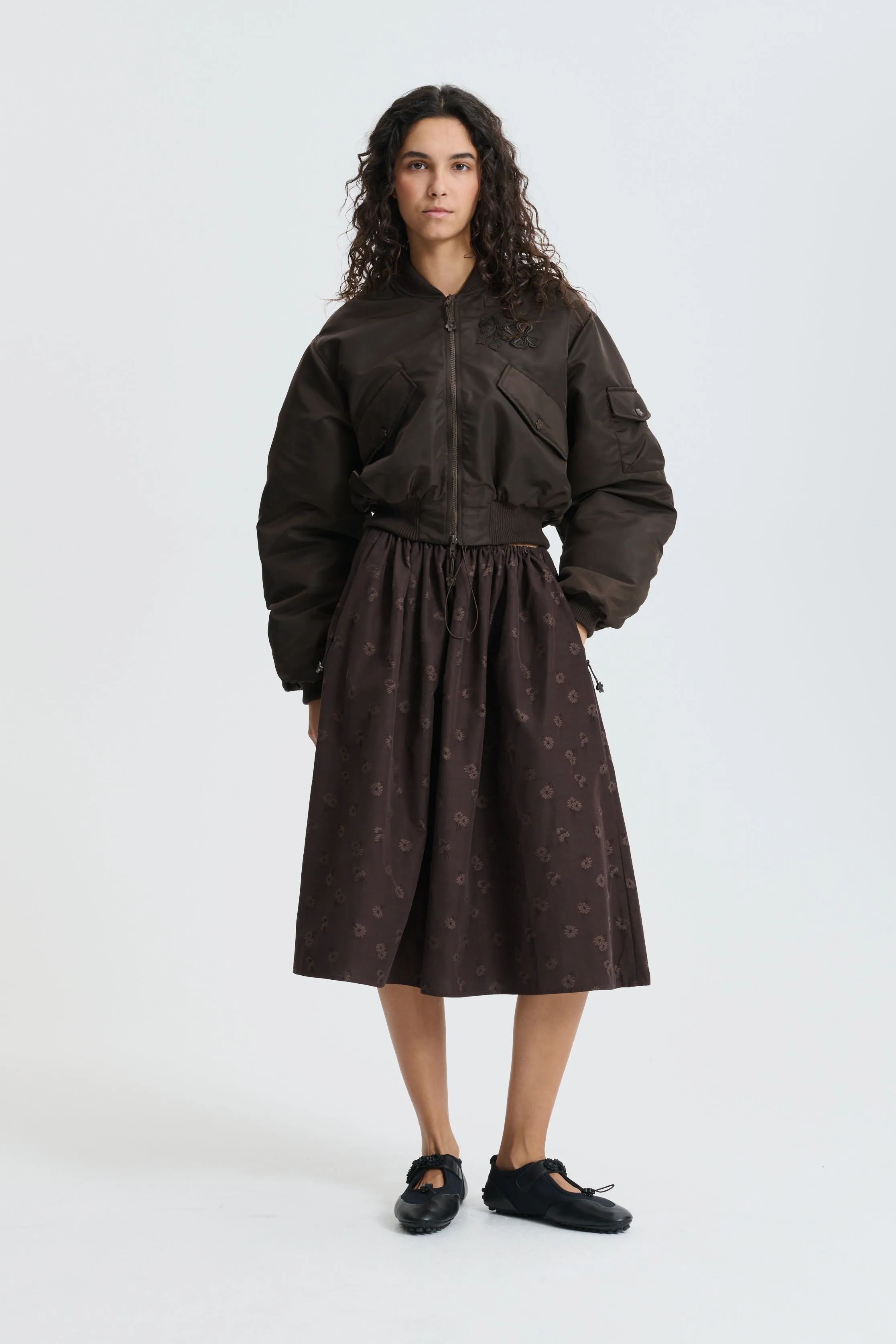 CBCALLIE | BOMBER TECHNICAL NYLON BROWN sold by Cecilie Bahnsen product image thumbnail 3