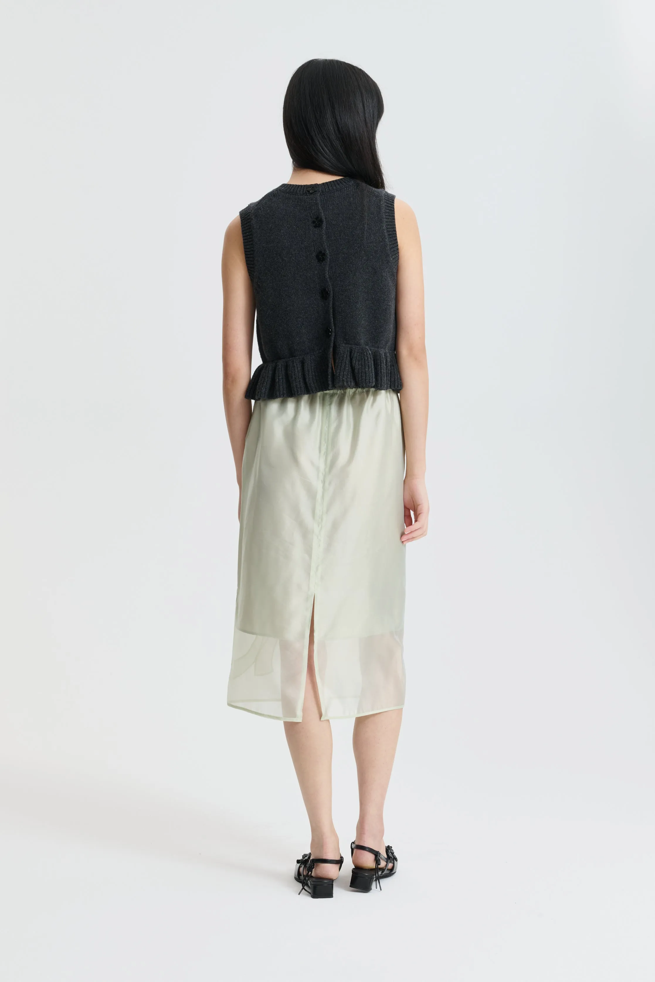 CBBILL | VEST RECYCLED CASHMERE CHARCOAL GREY sold by Cecilie Bahnsen product image thumbnail 3