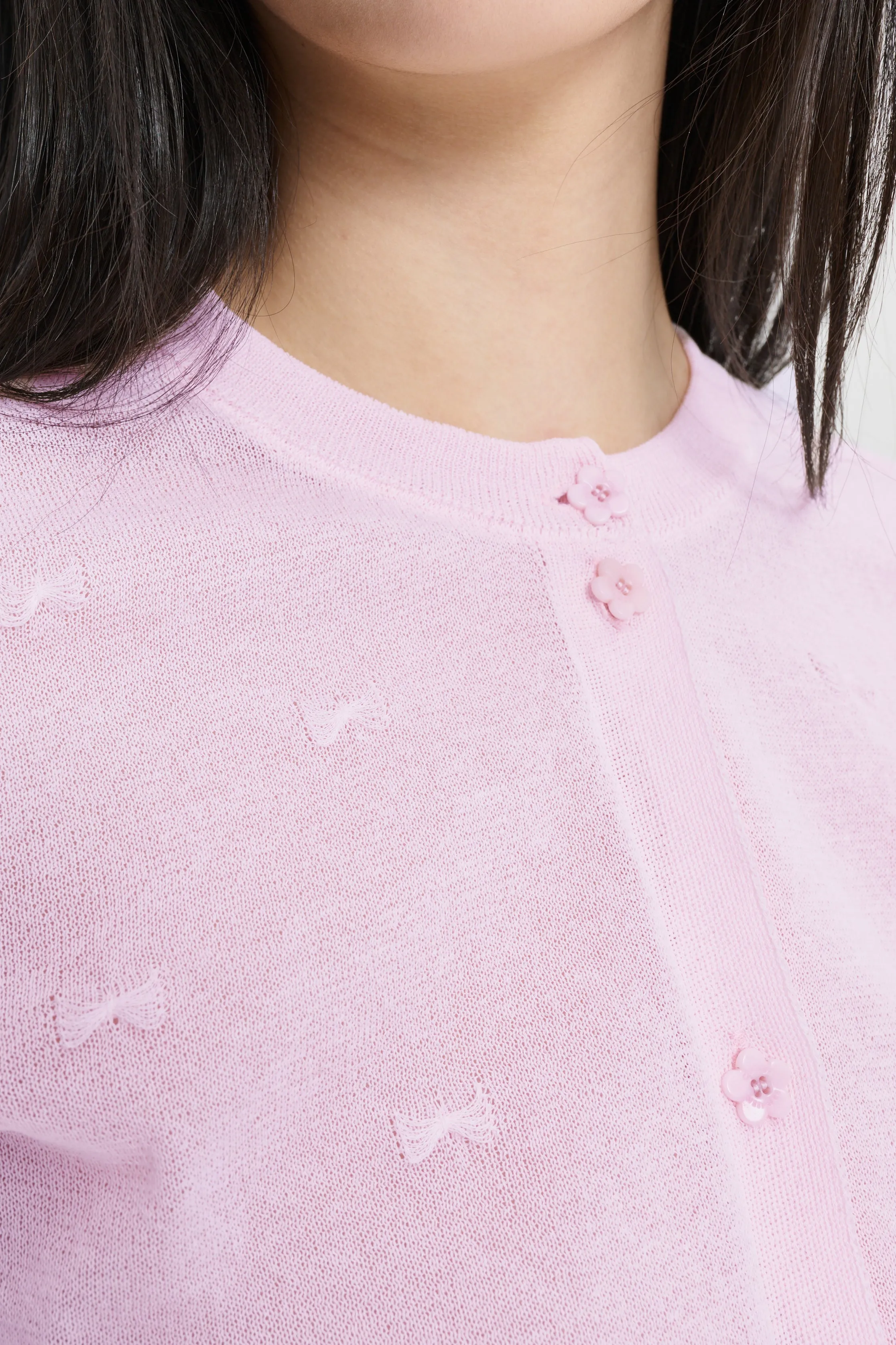 CBFLOH | CARDIGAN PRETTY BOW KNIT PRETTY PINK sold by Cecilie Bahnsen product image thumbnail 3