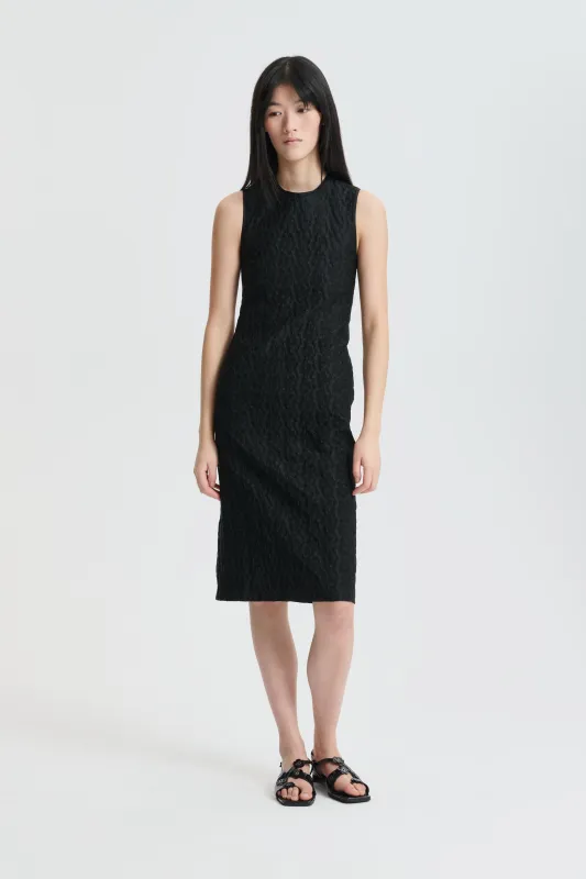 CBDEVIN | DRESS BEGONIA JACQUARD BLACK made by Cecilie Bahnsen