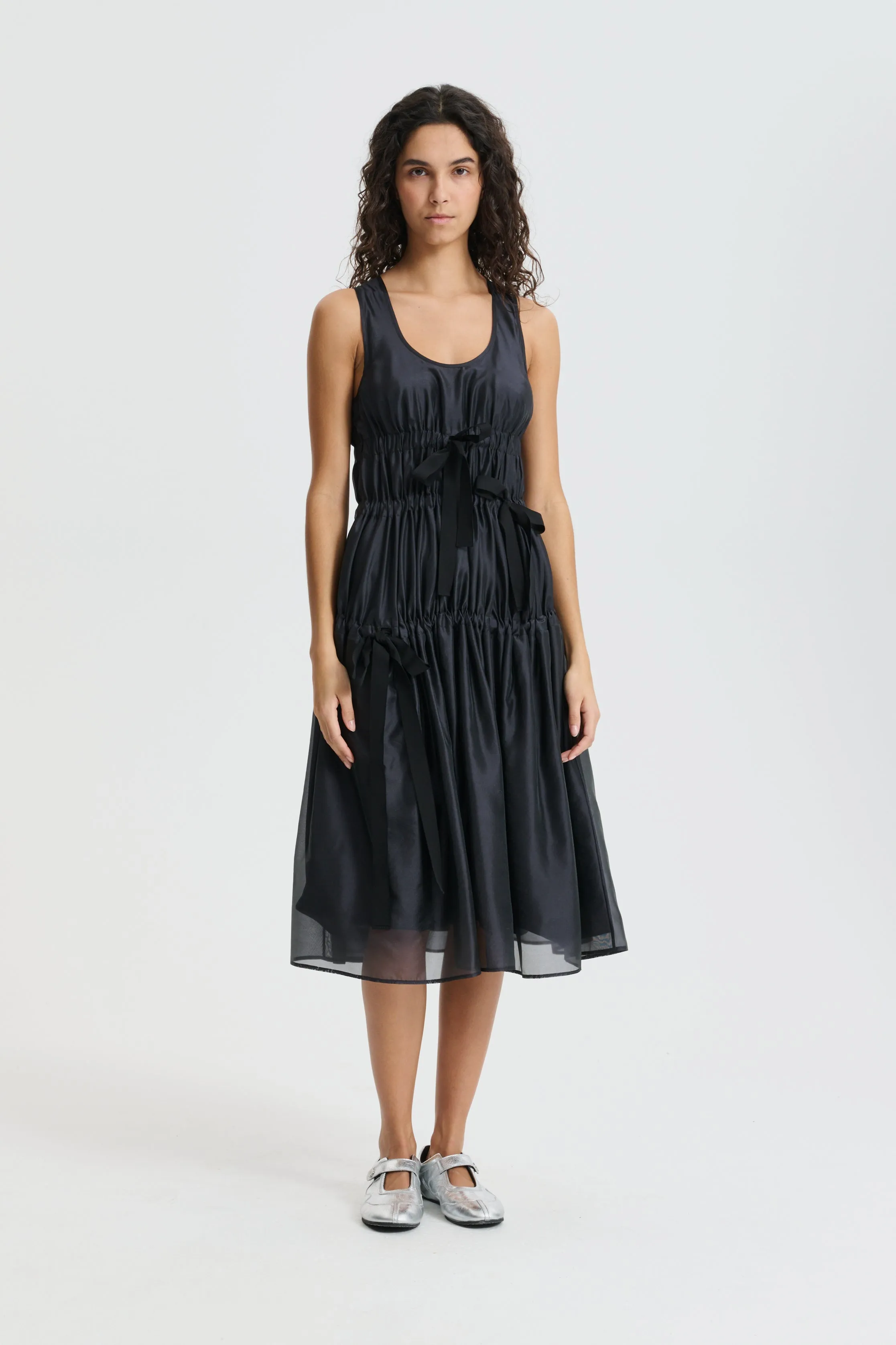 CBFARA | DRESS HYBRID ORGANZA BLACK sold by Cecilie Bahnsen