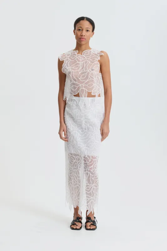 CBAYA | TOP BOW EMBROIDERY WHITE made by Cecilie Bahnsen