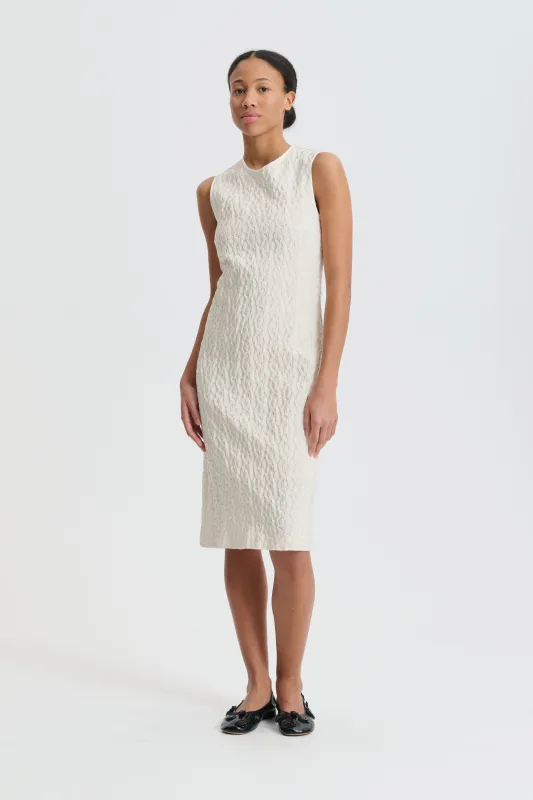 CBDEVIN | DRESS BEGONIA JACQUARD VINTAGE IVORY made by Cecilie Bahnsen