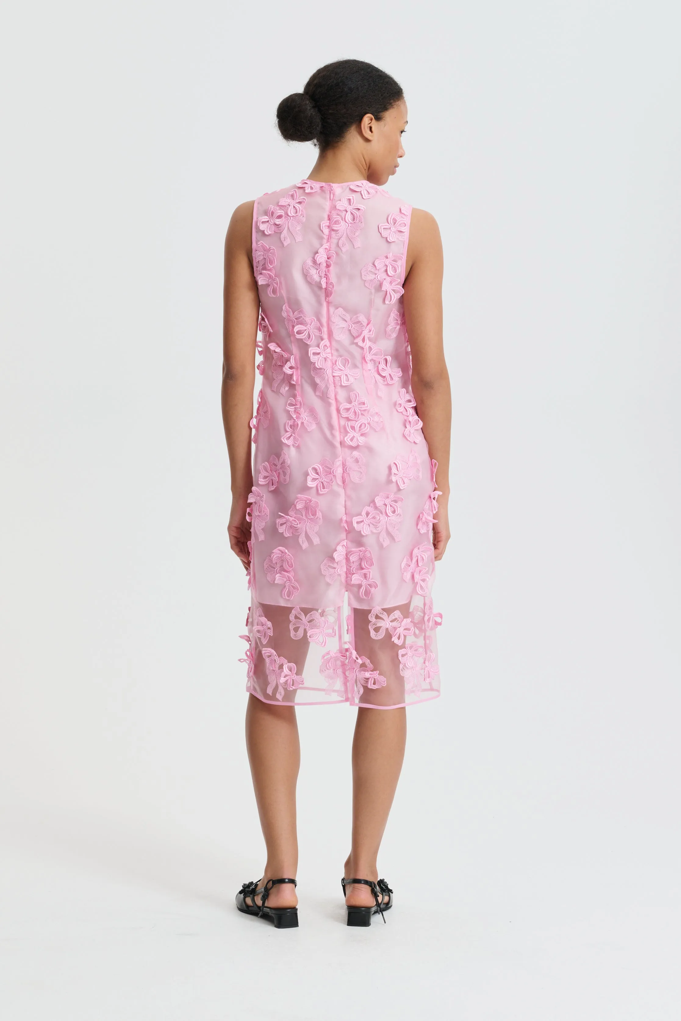 CBDEVIN | DRESS ROSETTE ORGANZA EMB VIBRANT PINK sold by Cecilie Bahnsen product image thumbnail 3