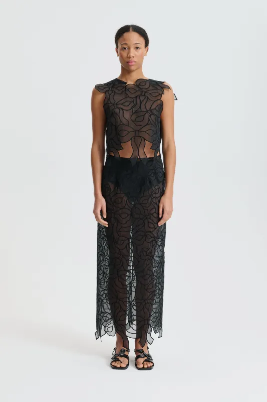 CBAYA | TOP BOW EMBROIDERY BLACK made by Cecilie Bahnsen