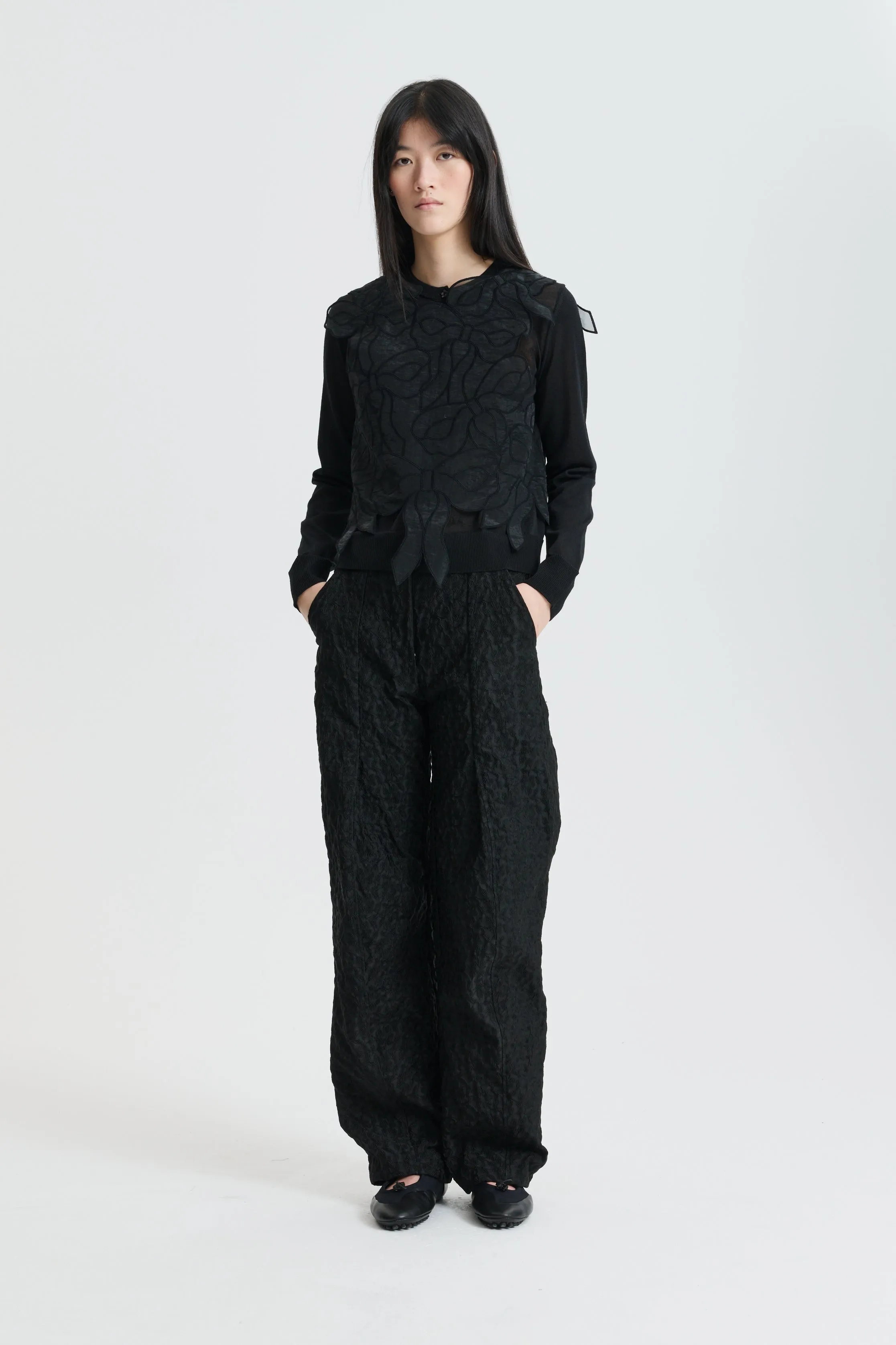 CBAYA | TOP BOW EMBROIDERY BLACK sold by Cecilie Bahnsen product image thumbnail 5