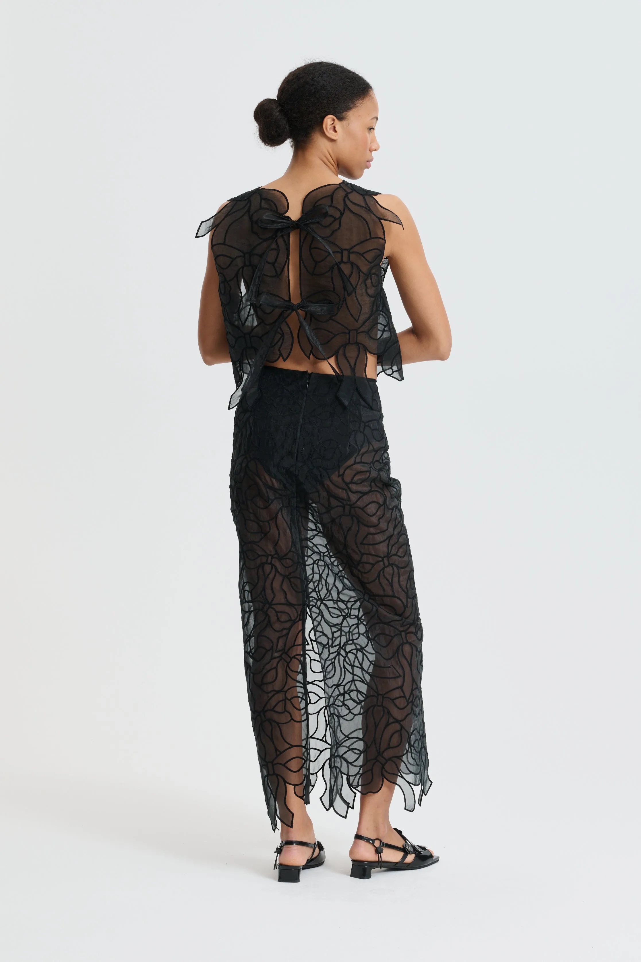 CBAYA | TOP BOW EMBROIDERY BLACK sold by Cecilie Bahnsen product image thumbnail 4