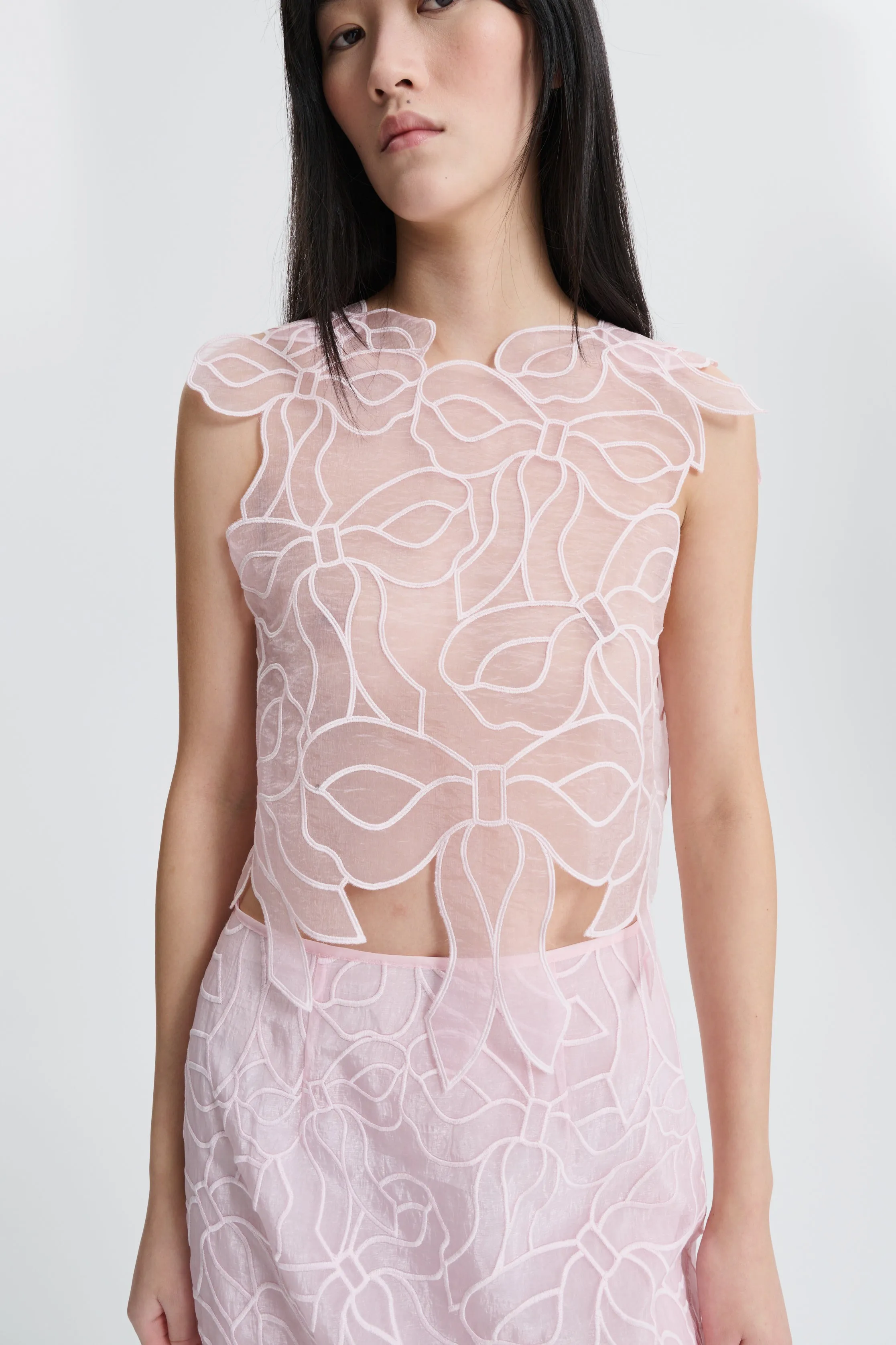 CBAYA | TOP BOW EMBROIDERY BLUSH PINK sold by Cecilie Bahnsen product image thumbnail 3