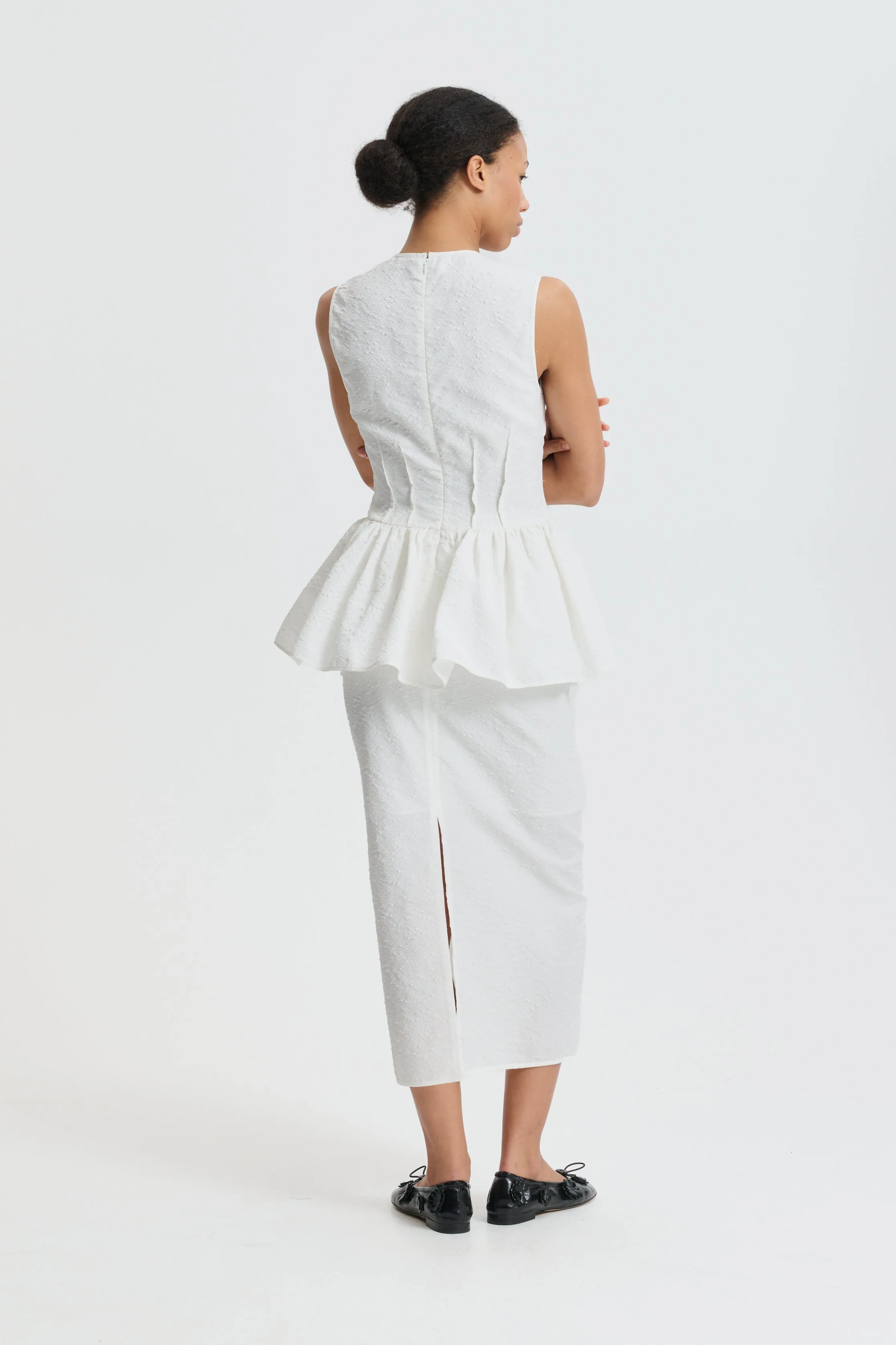 CBDAIMI | TOP EIRA MATELASSÉ WHITE sold by Cecilie Bahnsen product image thumbnail 3