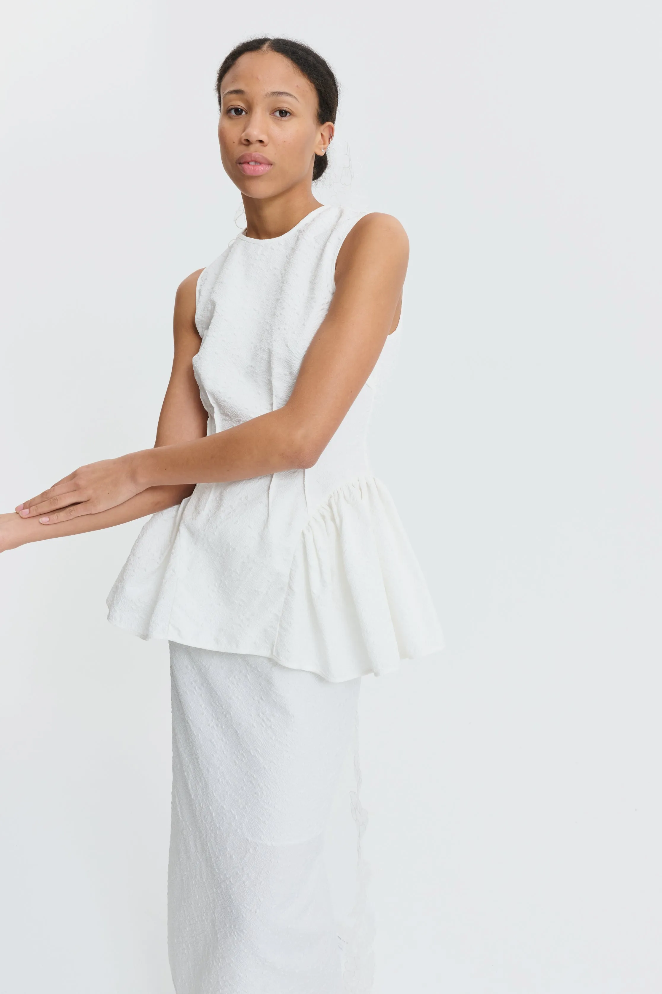 CBDAIMI | TOP EIRA MATELASSÉ WHITE sold by Cecilie Bahnsen product image thumbnail 4