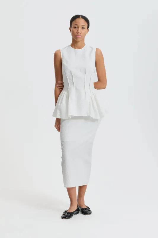 CBDAIMI | TOP EIRA MATELASSÉ WHITE made by Cecilie Bahnsen