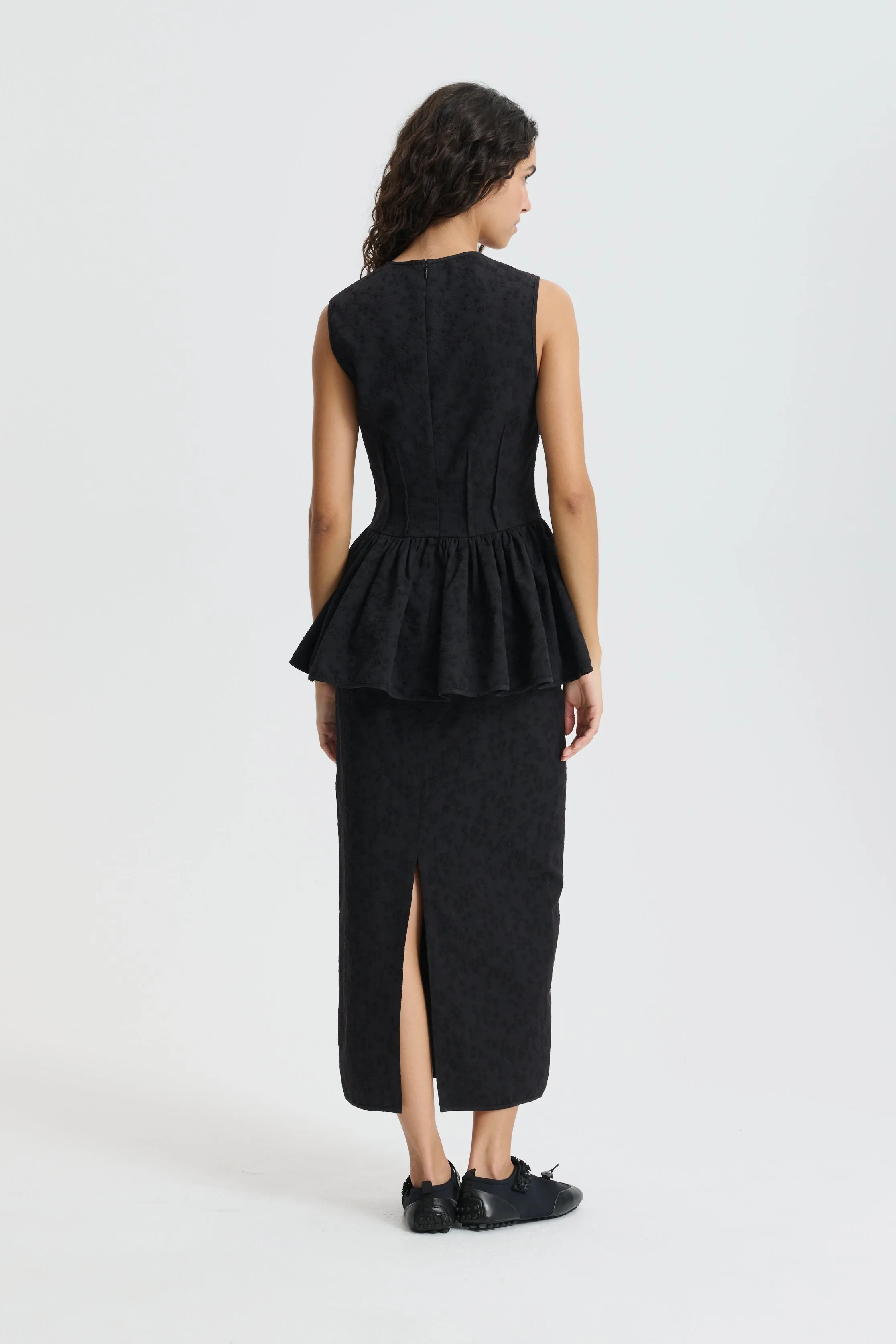 CBDAIMI | TOP EIRA MATELASSÉ BLACK sold by Cecilie Bahnsen product image thumbnail 4