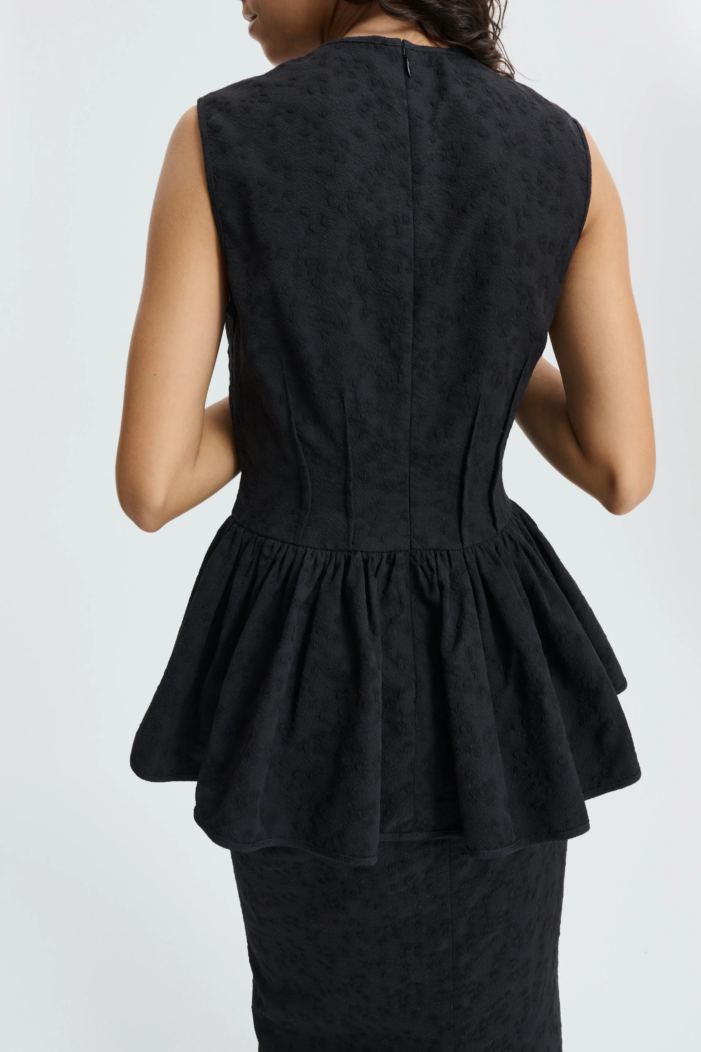 CBDAIMI | TOP EIRA MATELASSÉ BLACK sold by Cecilie Bahnsen product image thumbnail 3