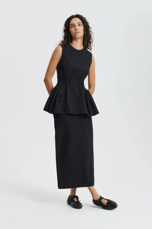 CBDAIMI | TOP EIRA MATELASSÉ BLACK made by Cecilie Bahnsen