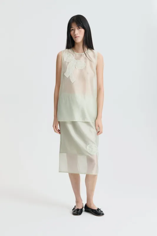CBALBA | TOP HYBRID ORGANZA PALE GREEN made by Cecilie Bahnsen