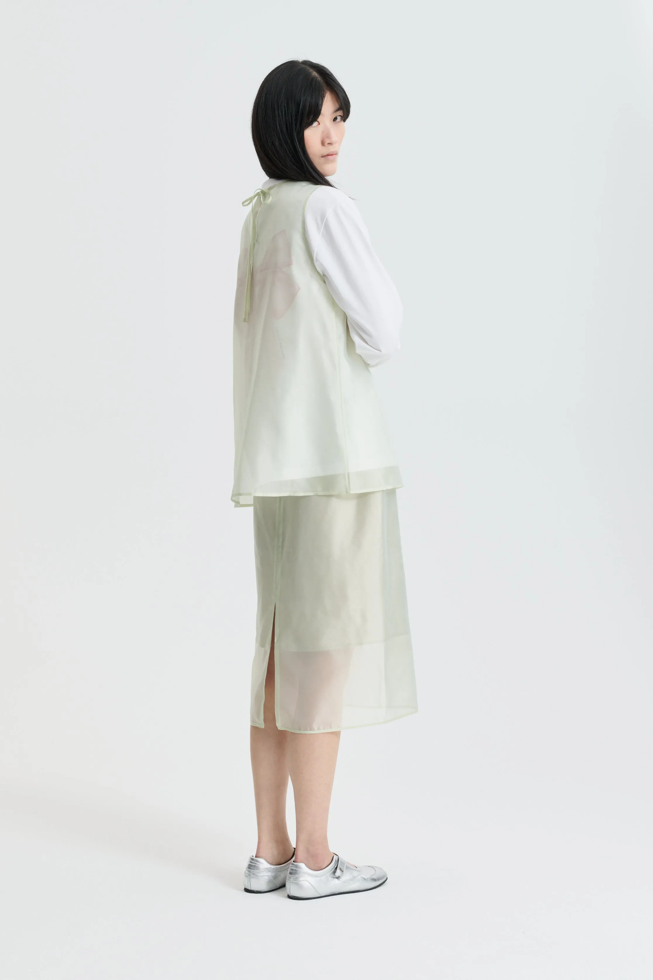 CBALBA | TOP HYBRID ORGANZA PALE GREEN sold by Cecilie Bahnsen product image thumbnail 5