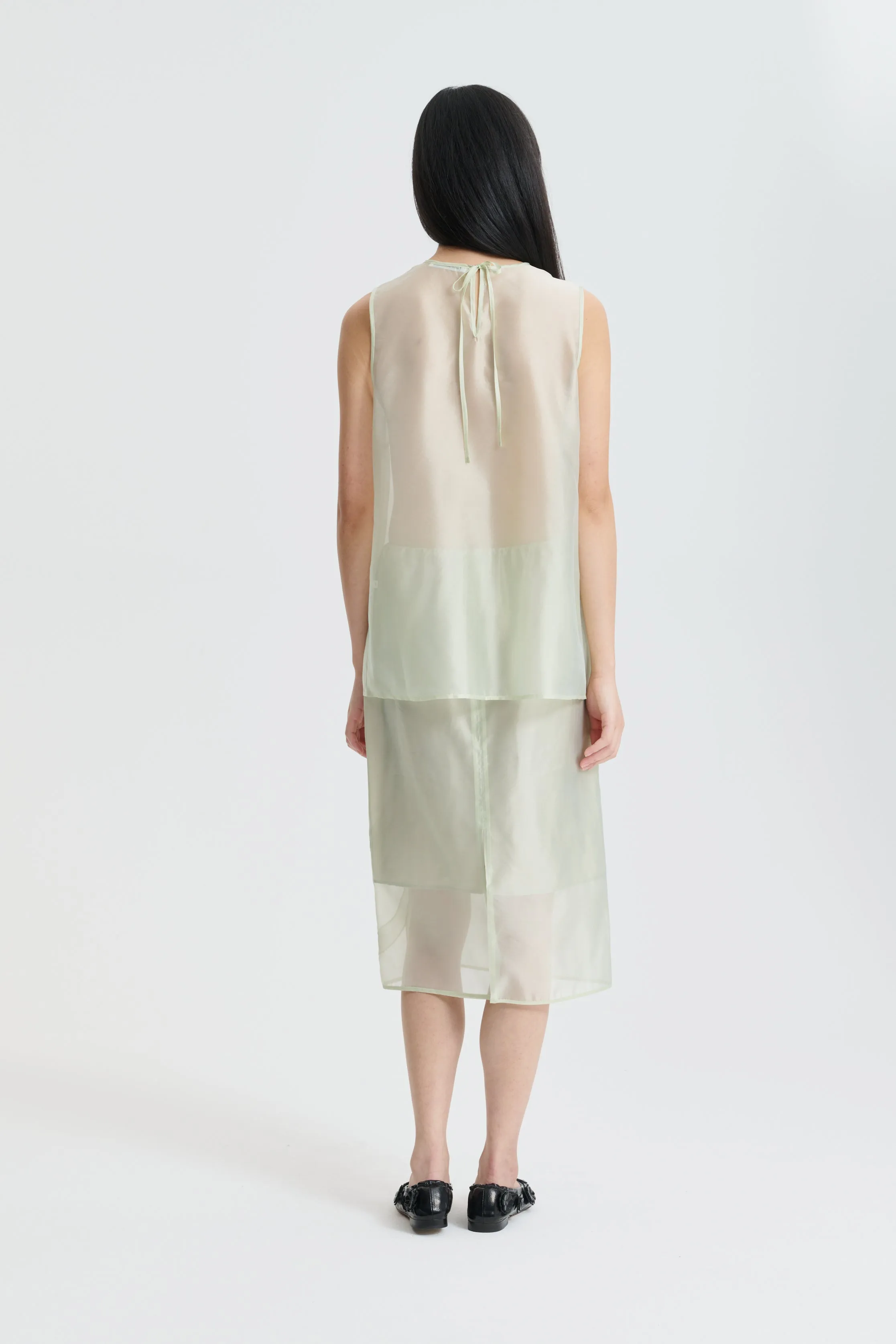 CBALBA | TOP HYBRID ORGANZA PALE GREEN sold by Cecilie Bahnsen product image thumbnail 2