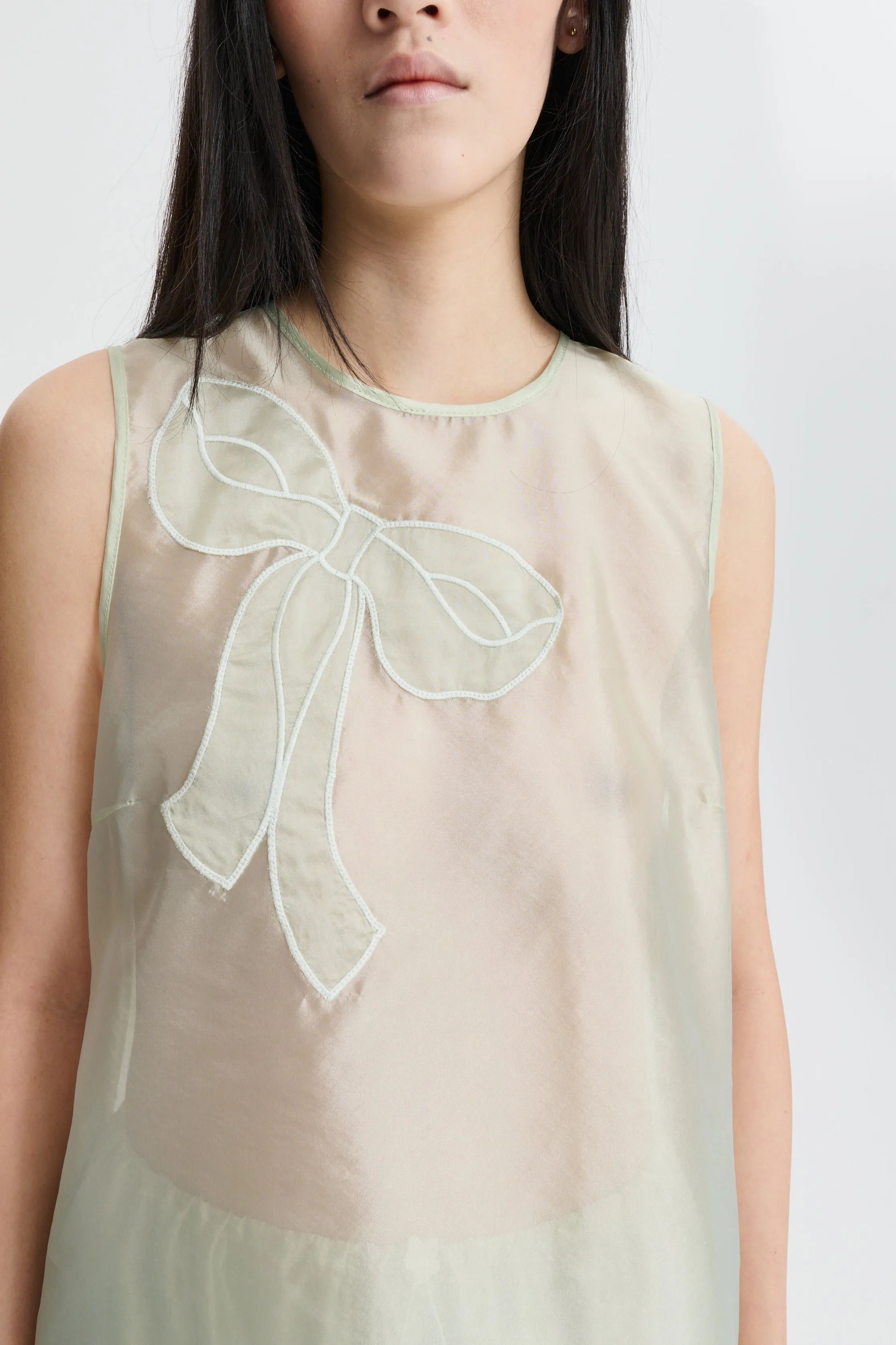CBALBA | TOP HYBRID ORGANZA PALE GREEN sold by Cecilie Bahnsen product image thumbnail 3