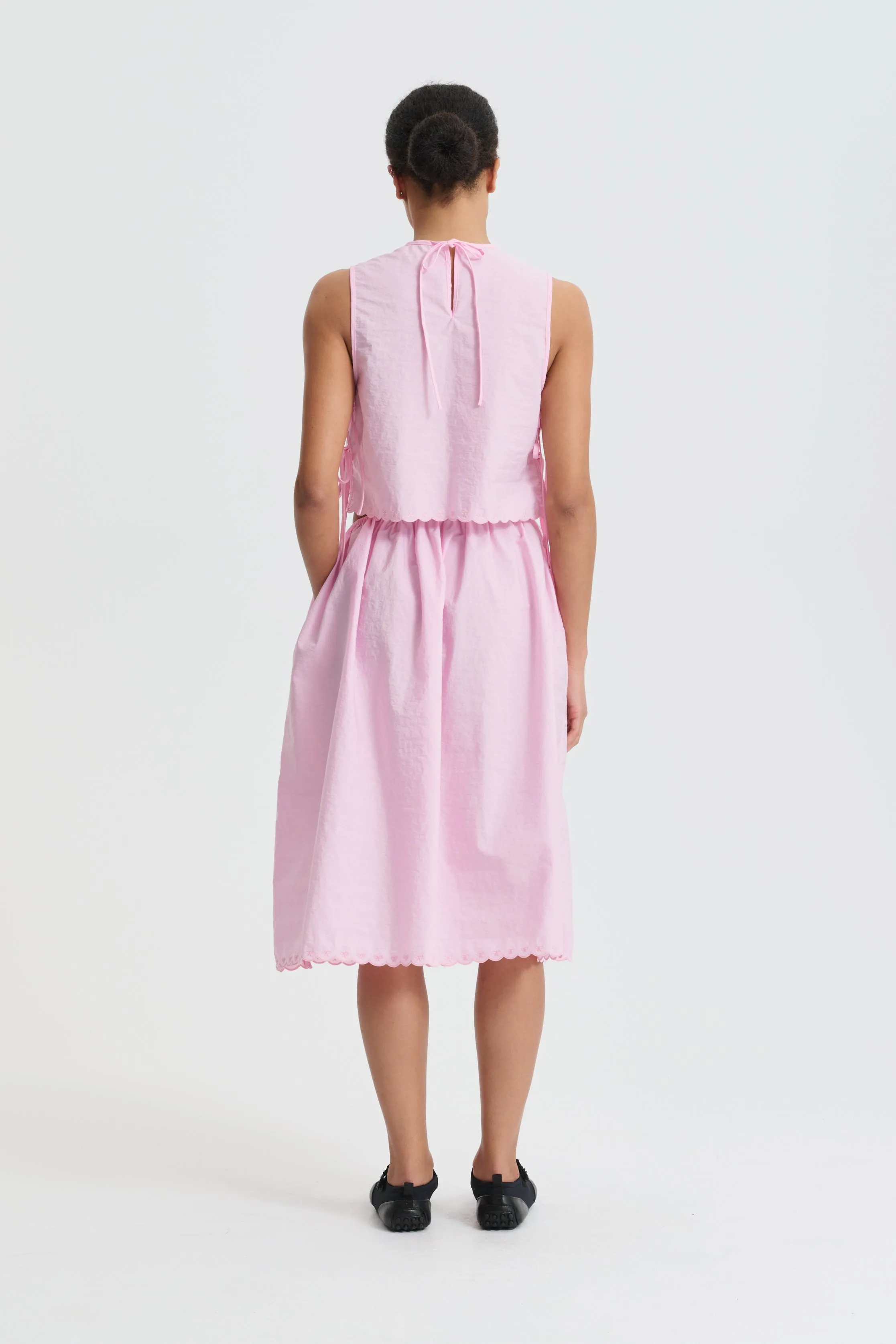 CBFEEBA | TOP EMBROIDERED TAFFETA VIBRANT PINK sold by Cecilie Bahnsen product image thumbnail 3