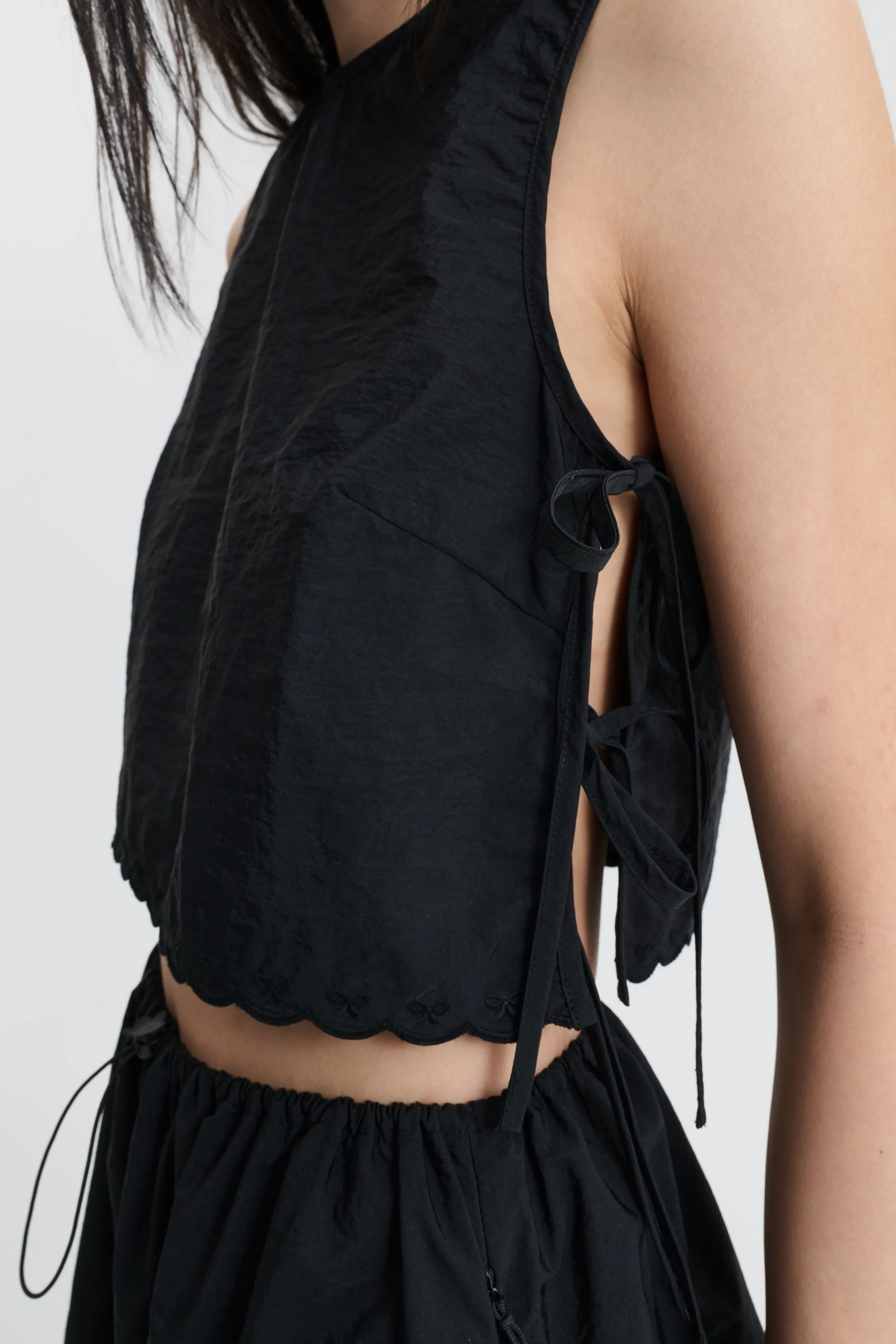 CBFEEBA | TOP EMBROIDERED TAFFETA BLACK sold by Cecilie Bahnsen product image thumbnail 2