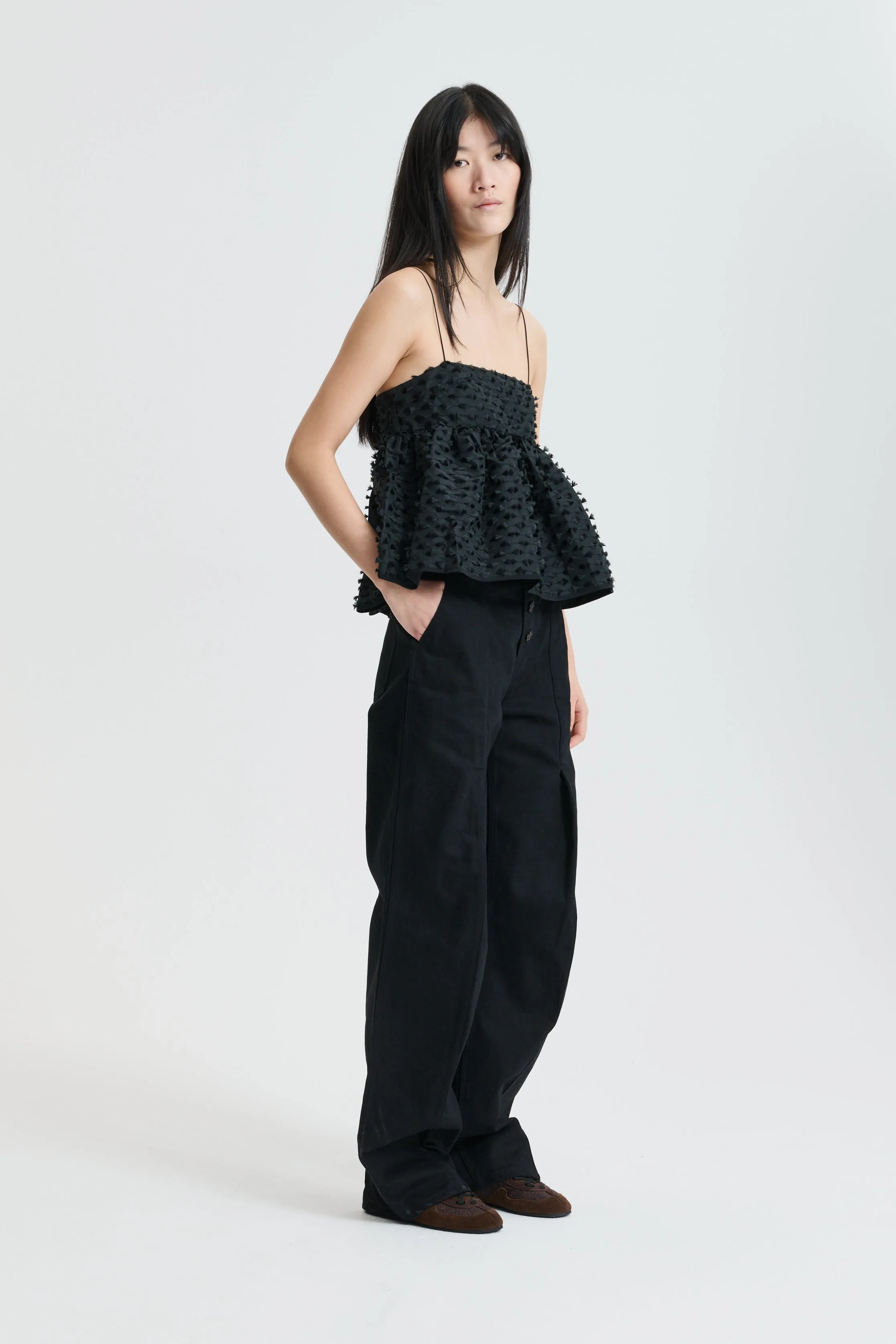 CBBABETTE | TOP FIAMMA FIL-COUPÉ BLACK sold by Cecilie Bahnsen