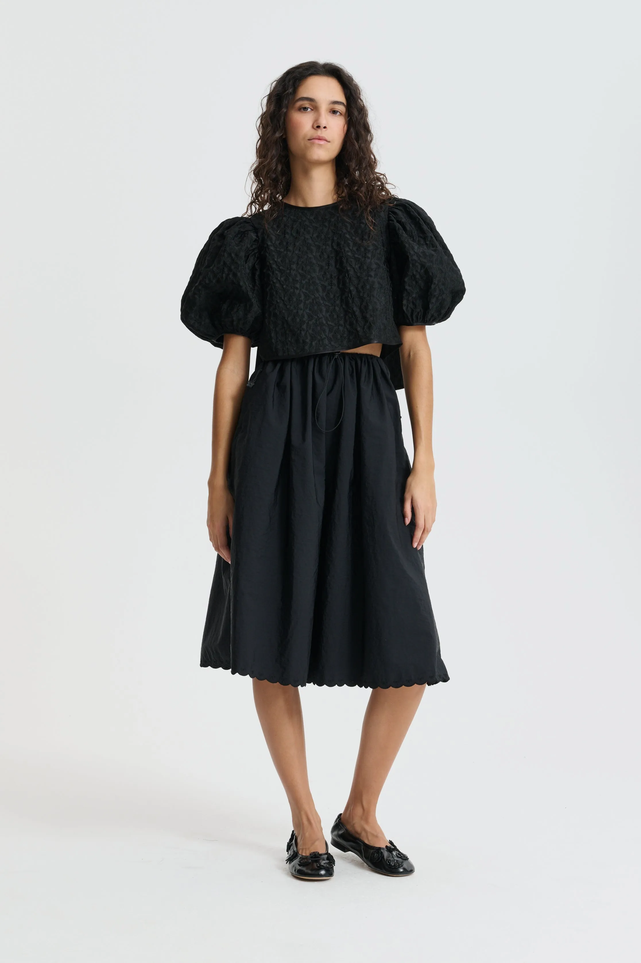 CBFARIS | TOP BEGONIA JACQUARD BLACK sold by Cecilie Bahnsen product image thumbnail 4