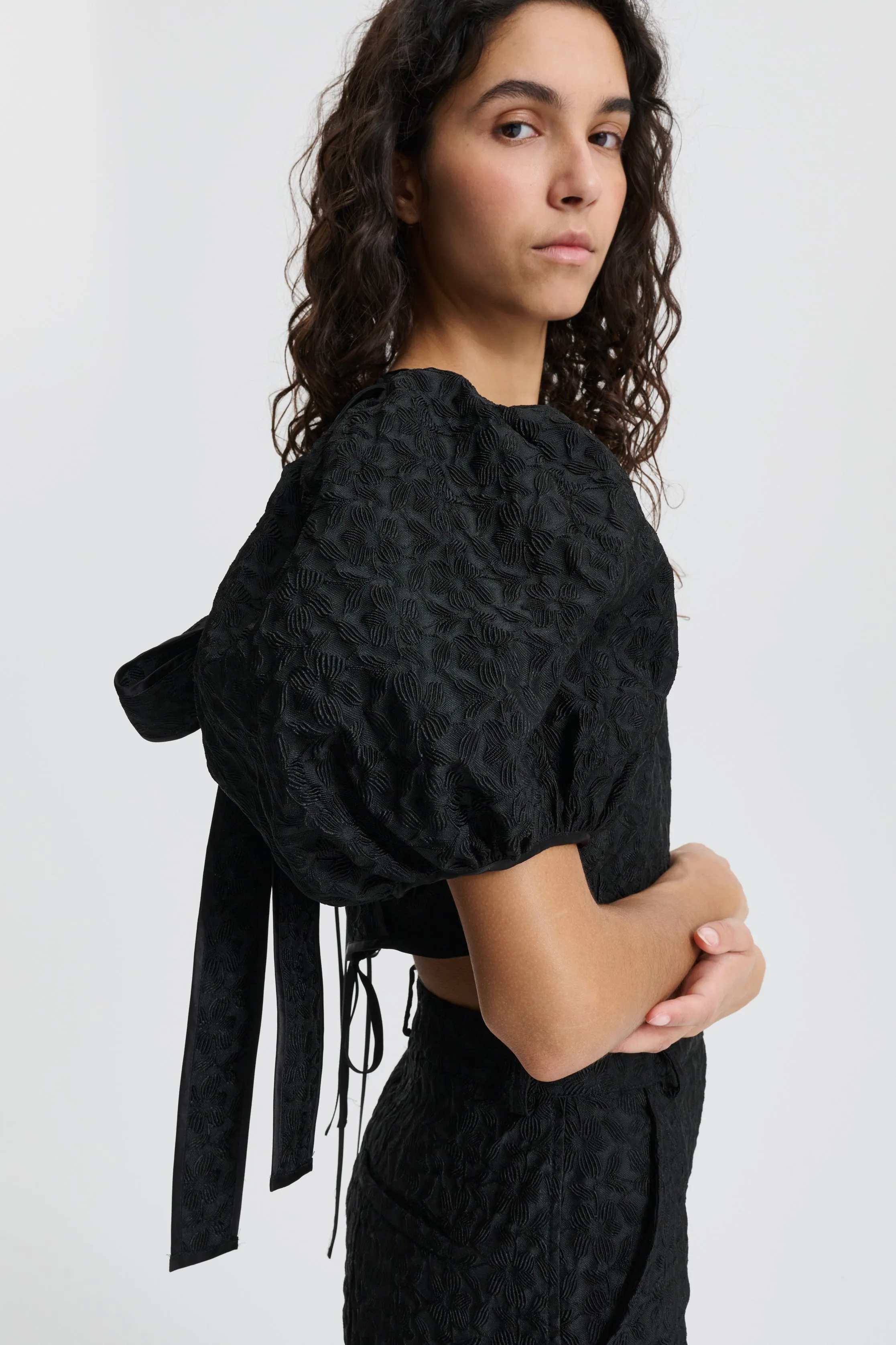 CBFARIS | TOP BEGONIA JACQUARD BLACK sold by Cecilie Bahnsen product image thumbnail 3