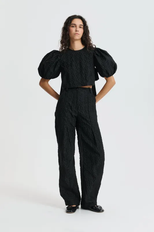 CBFARIS | TOP BEGONIA JACQUARD BLACK made by Cecilie Bahnsen